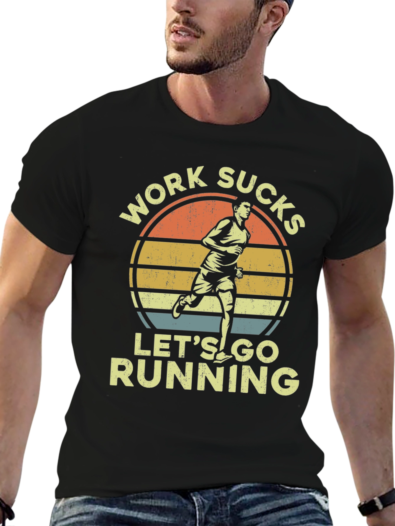 Work Sucks Lets Go Running T-Shirt
