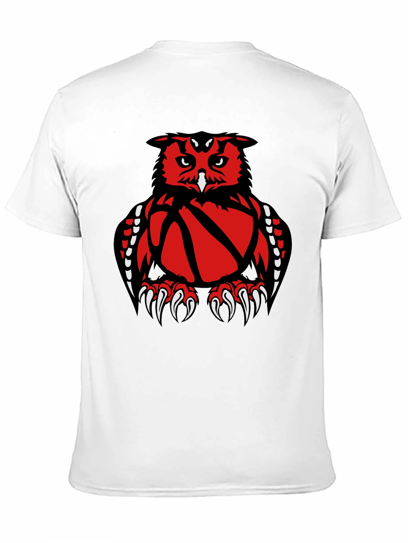 Owl Basketball Graphic Tee - Black Cotton T-Shirt