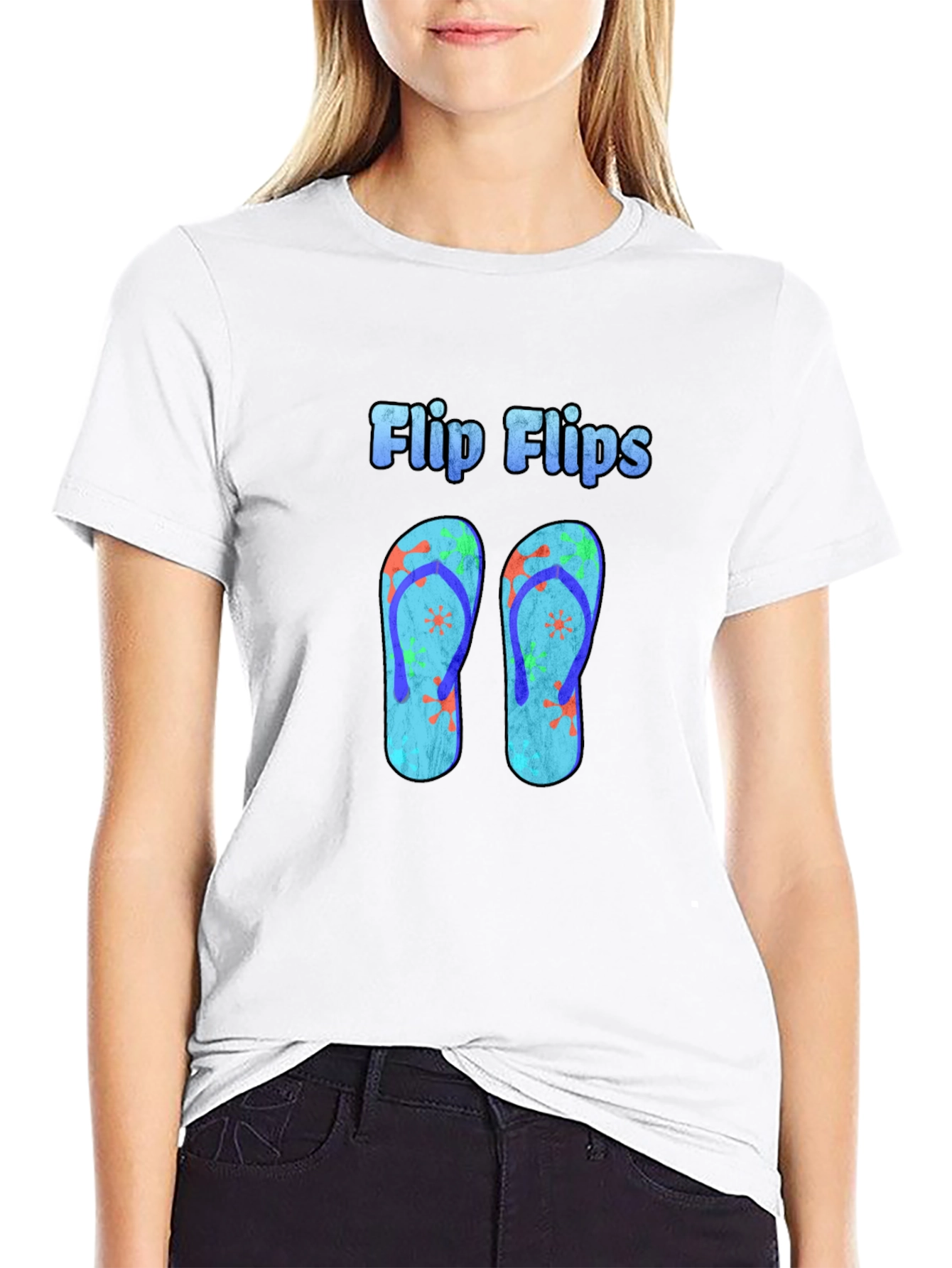 Flip Flops Graphic Black T-Shirt