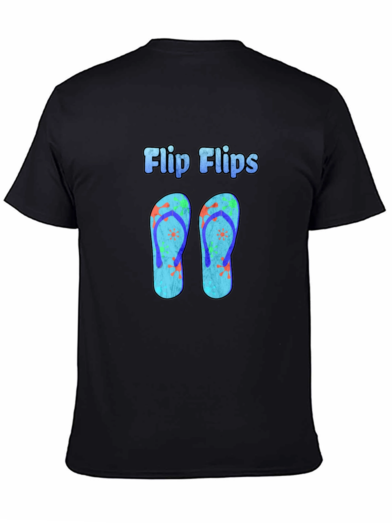 Flip Flops Graphic Black T-Shirt