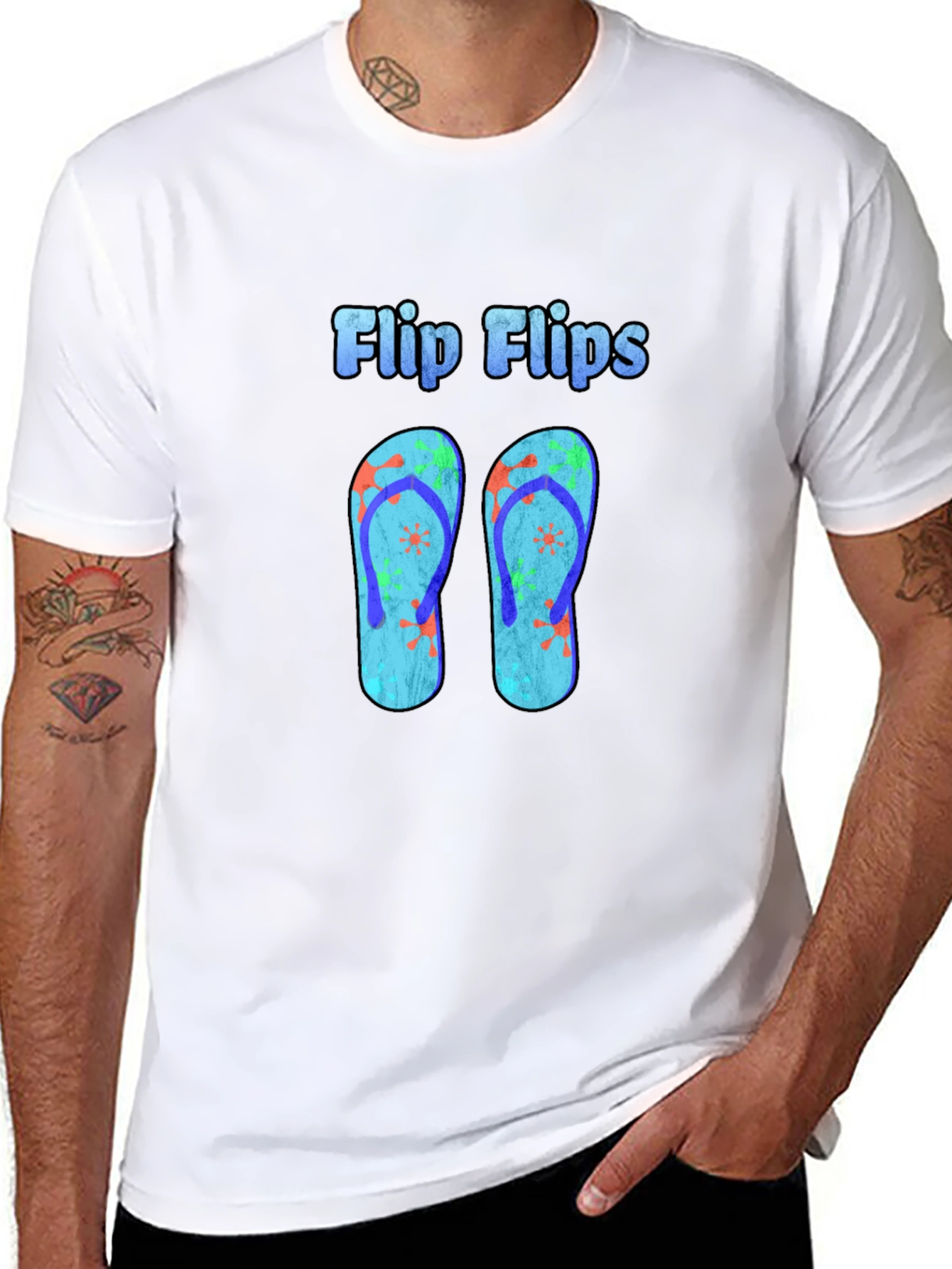 Flip Flops Graphic Black T-Shirt