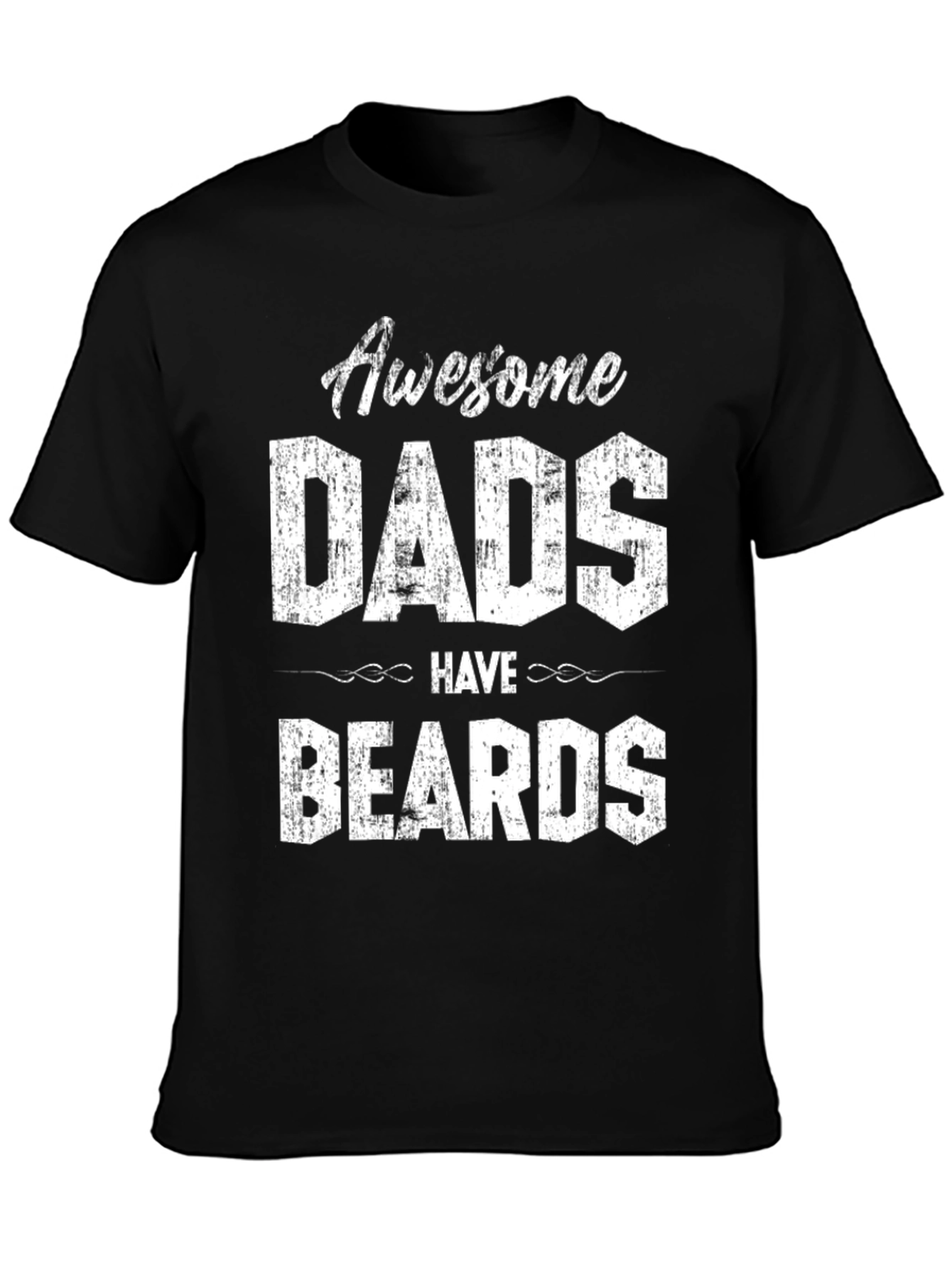 Awesome Dads Have Beards Graphic Tee - Black