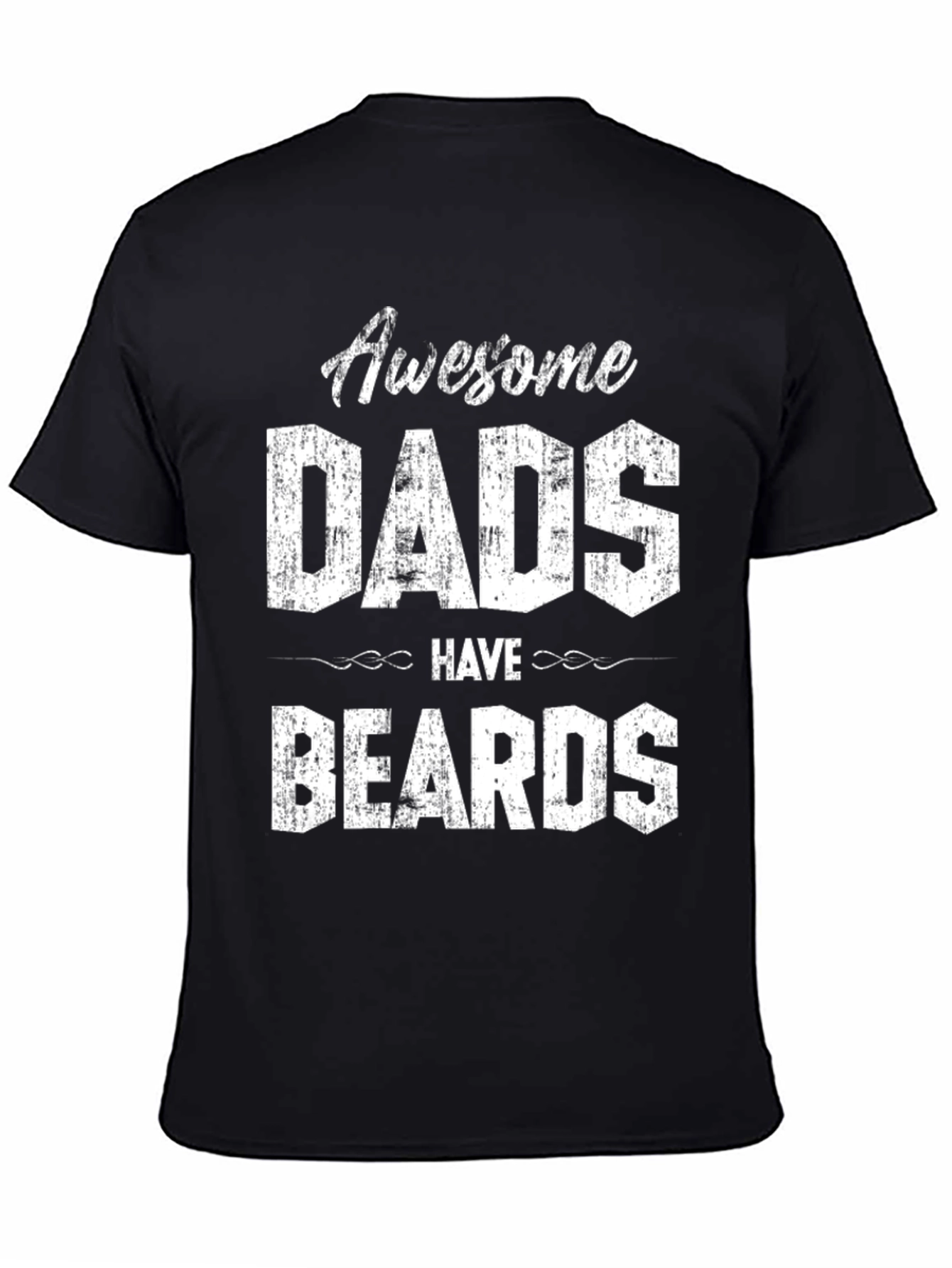 Awesome Dads Have Beards Graphic Tee - Black