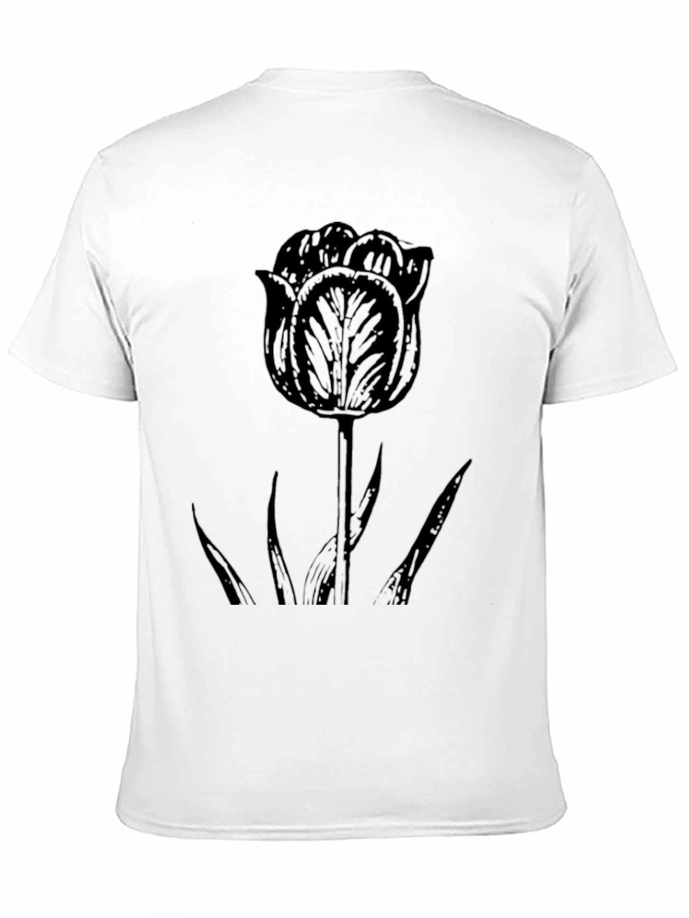 Black Tulip Graphic Tee - Mens Casual Shirt
