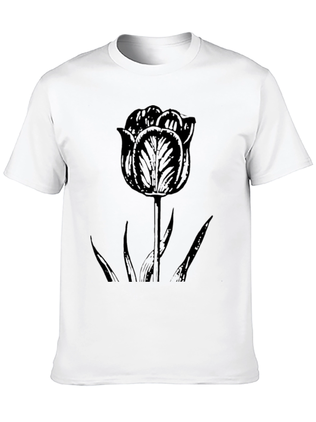 Black Tulip Graphic Tee - Mens Casual Shirt