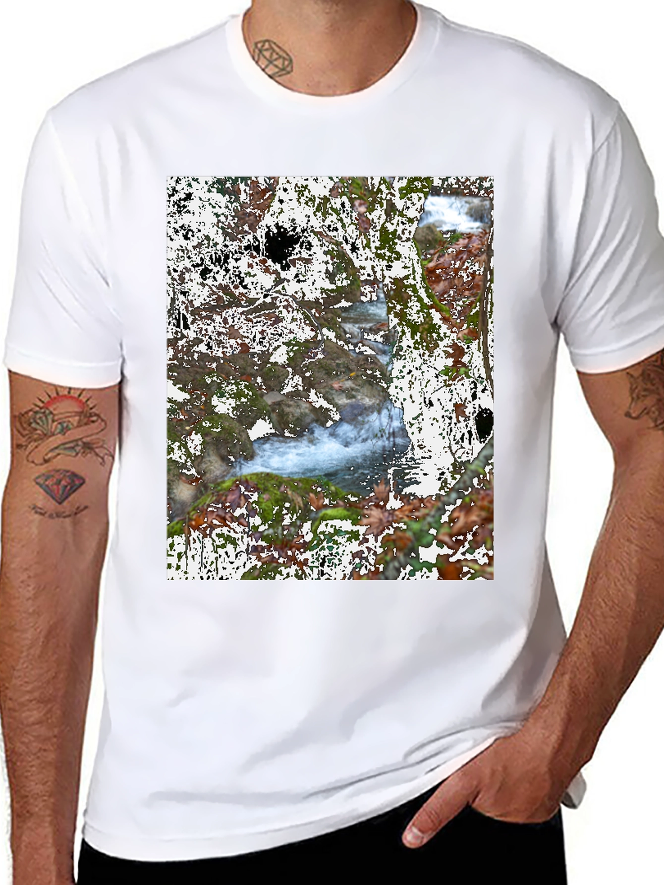 Nature River Black T-Shirt