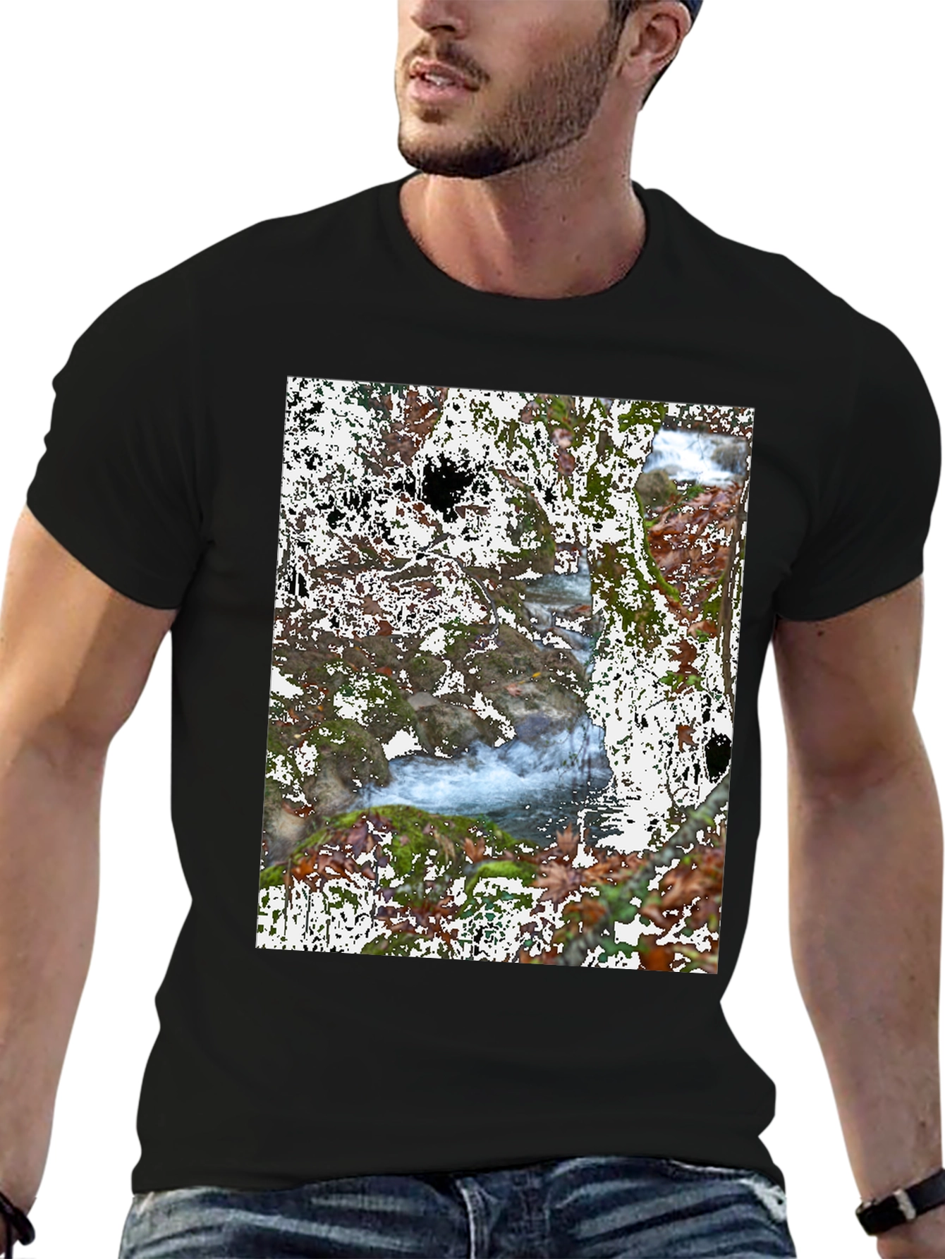 Nature River Black T-Shirt