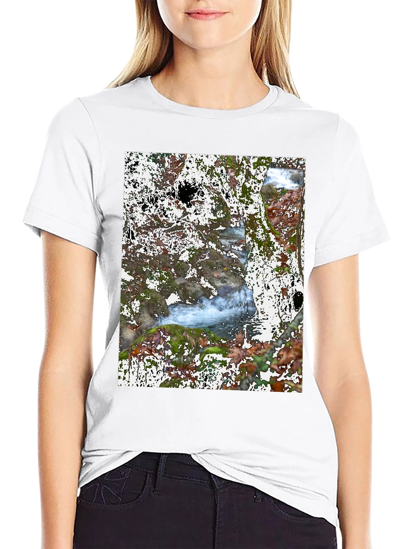 Nature River Black T-Shirt