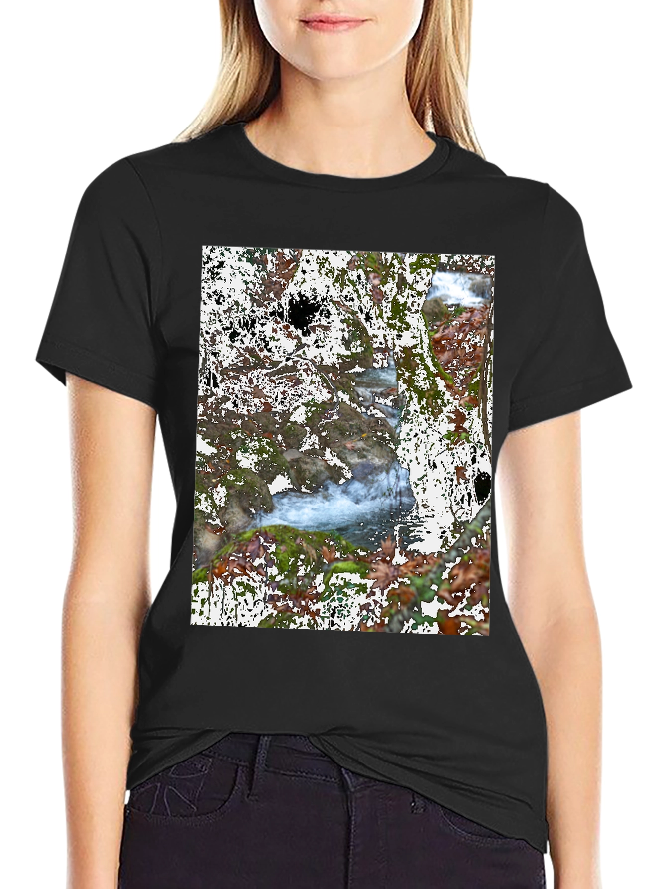 Nature River Black T-Shirt