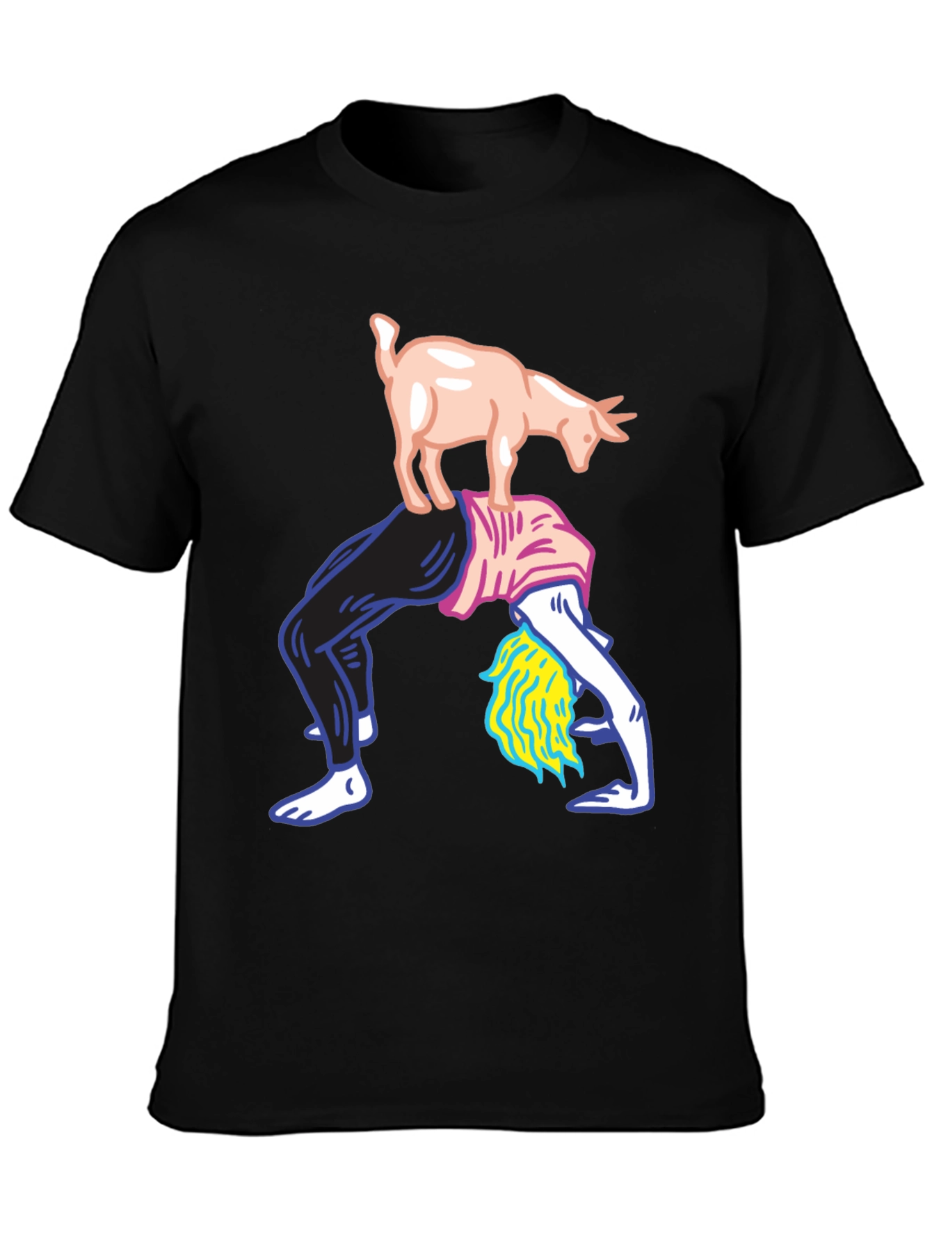 Goat Yoga Graphic Tee - Mens Black T-Shirt