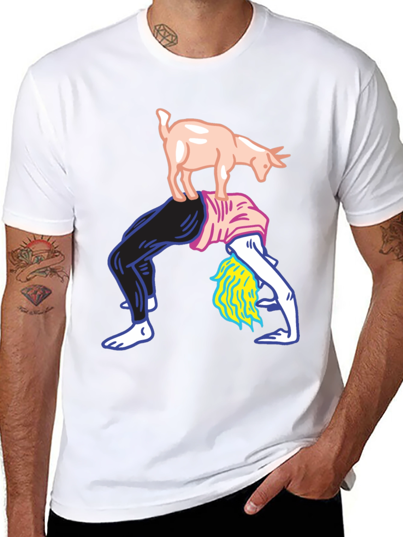 Goat Yoga Graphic Tee - Mens Black T-Shirt