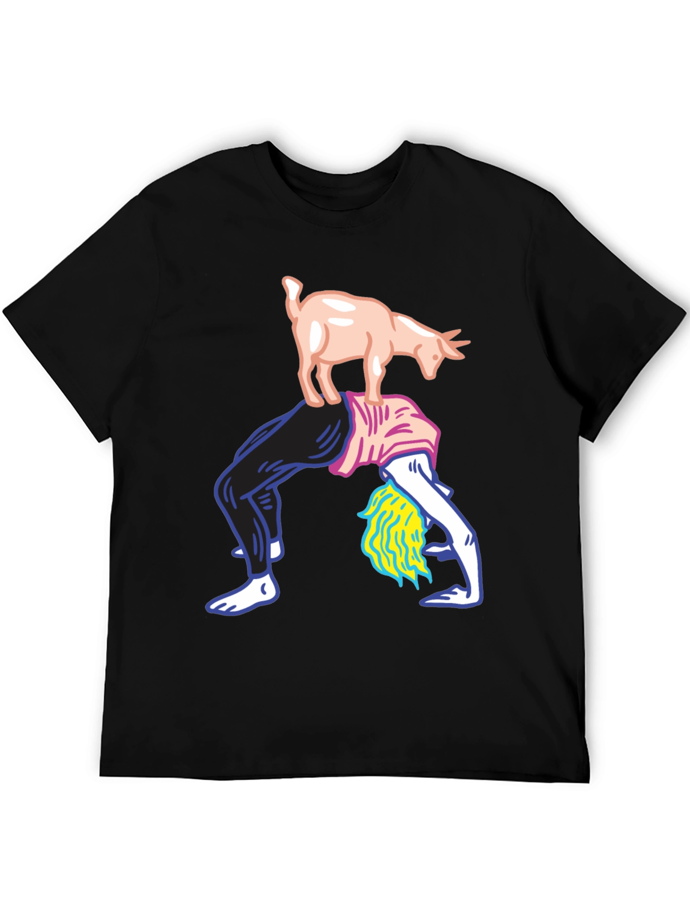 Goat Yoga Graphic Tee - Mens Black T-Shirt