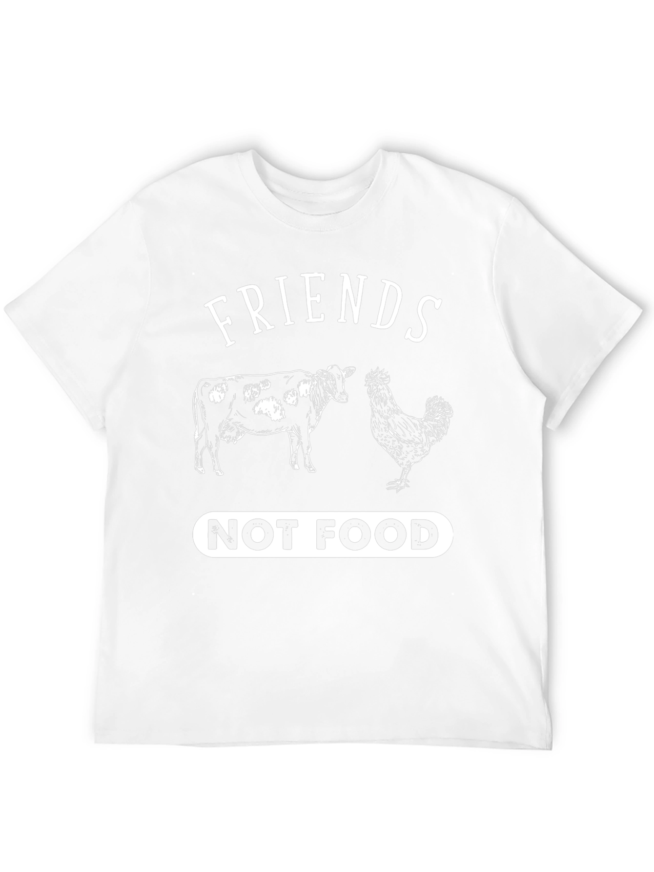 Friends Not Food T-Shirt Vegan Vegetarian Cow Chicken Tee