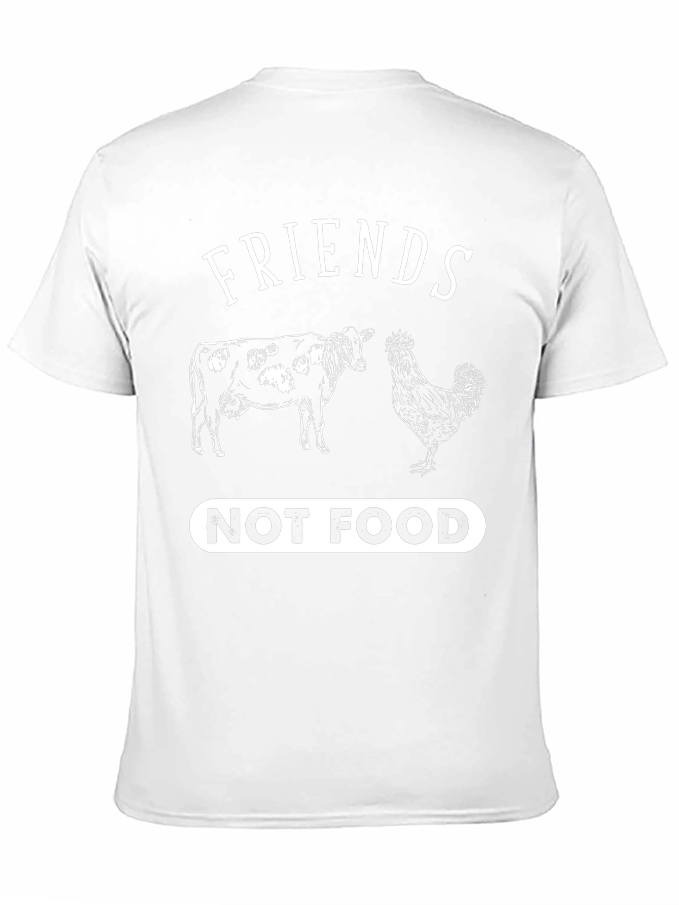 Friends Not Food T-Shirt Vegan Vegetarian Cow Chicken Tee