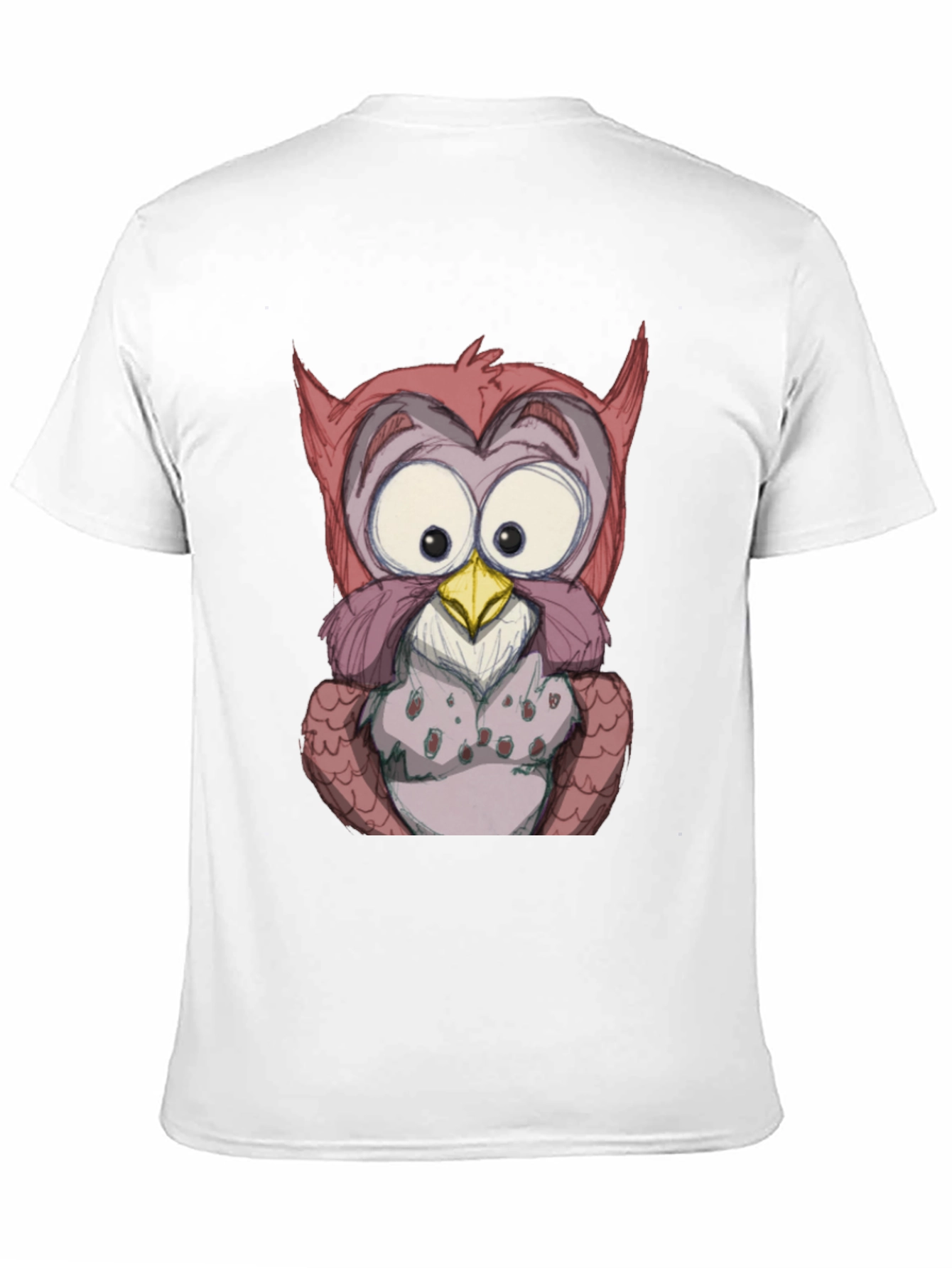 Cartoon Owl Graphic Black T-Shirt