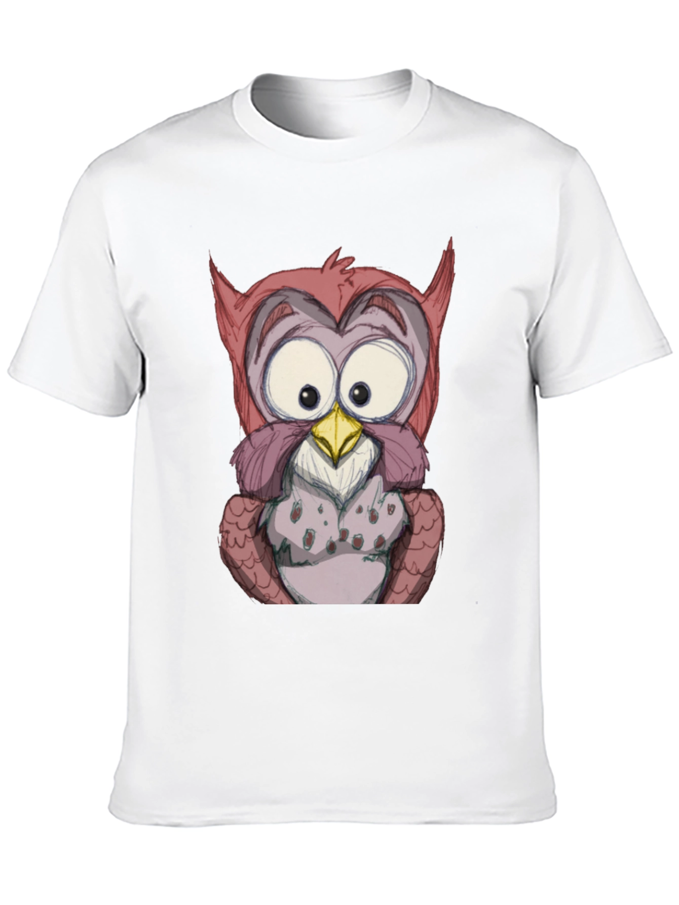 Cartoon Owl Graphic Black T-Shirt