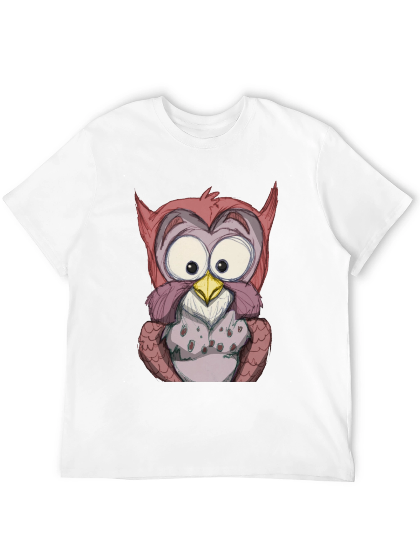 Cartoon Owl Graphic Black T-Shirt