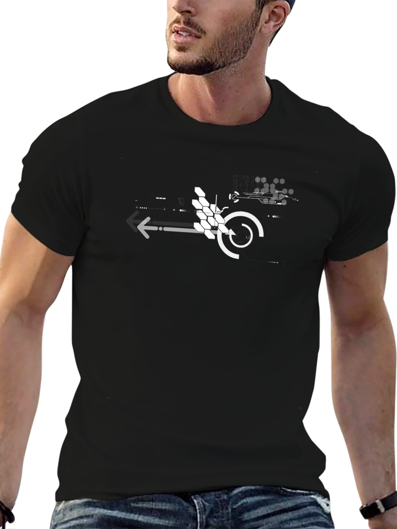 Tech Circuit Graphic Black T-Shirt