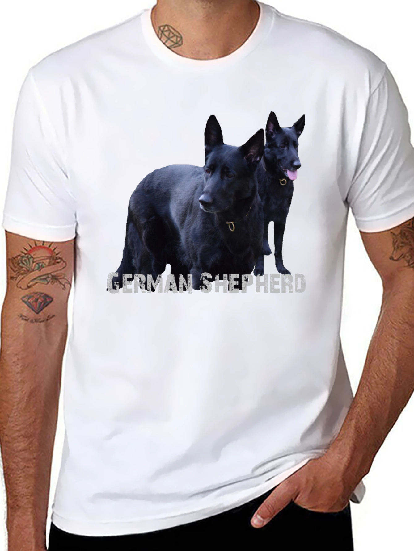 Black German Shepherd Dog Graphic T-Shirt