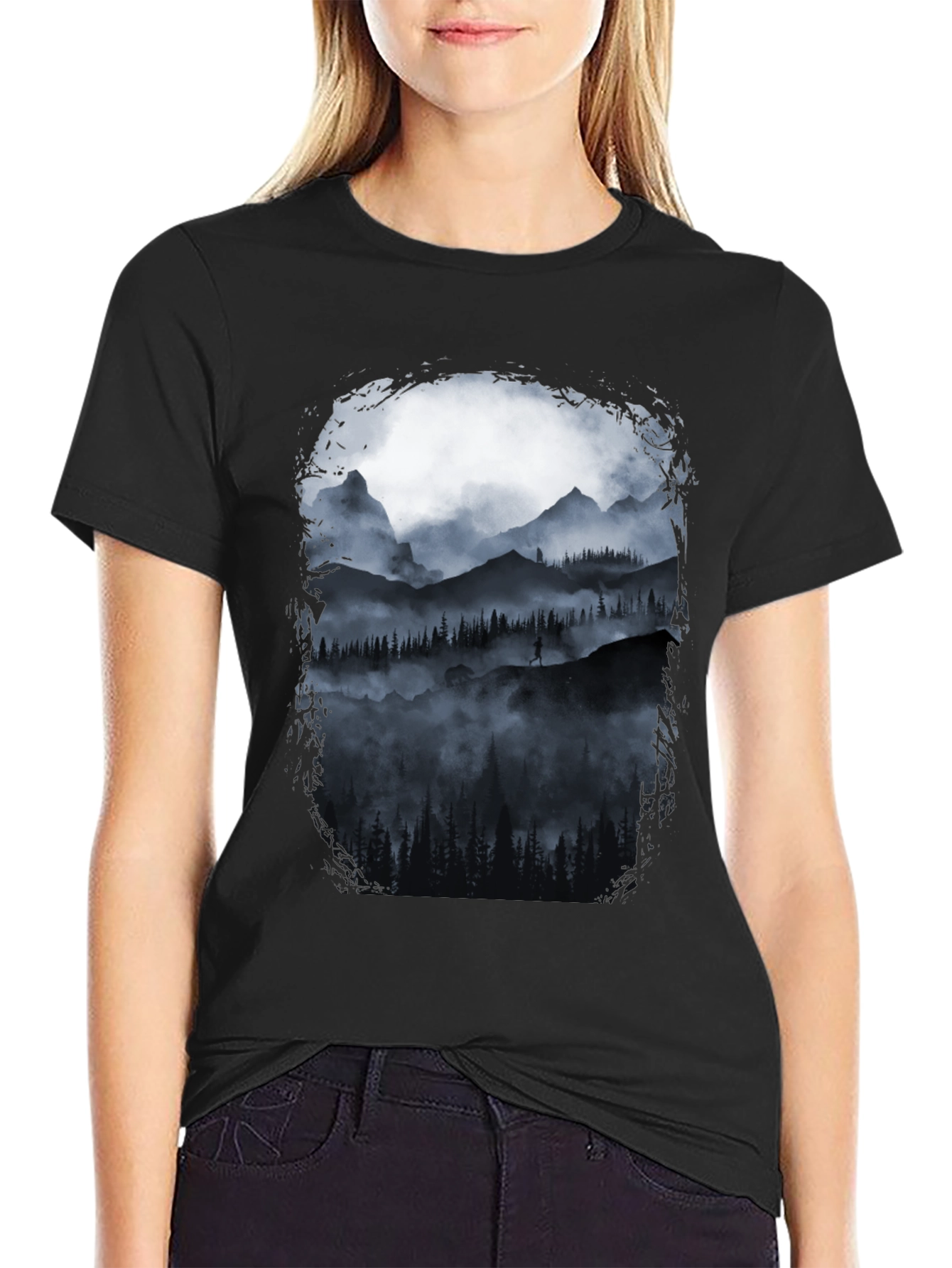 Mountain Silhouette Graphic T-Shirt - Nature Inspired Tee