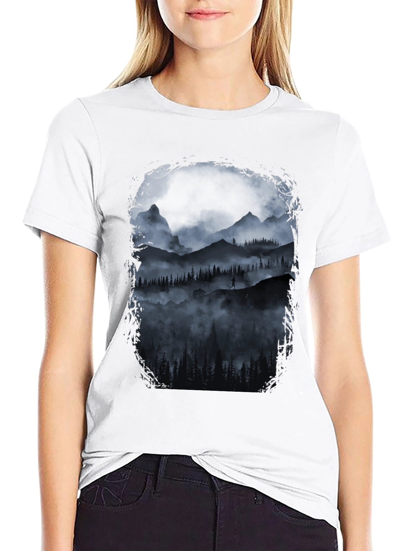 Mountain Silhouette Graphic T-Shirt - Nature Inspired Tee