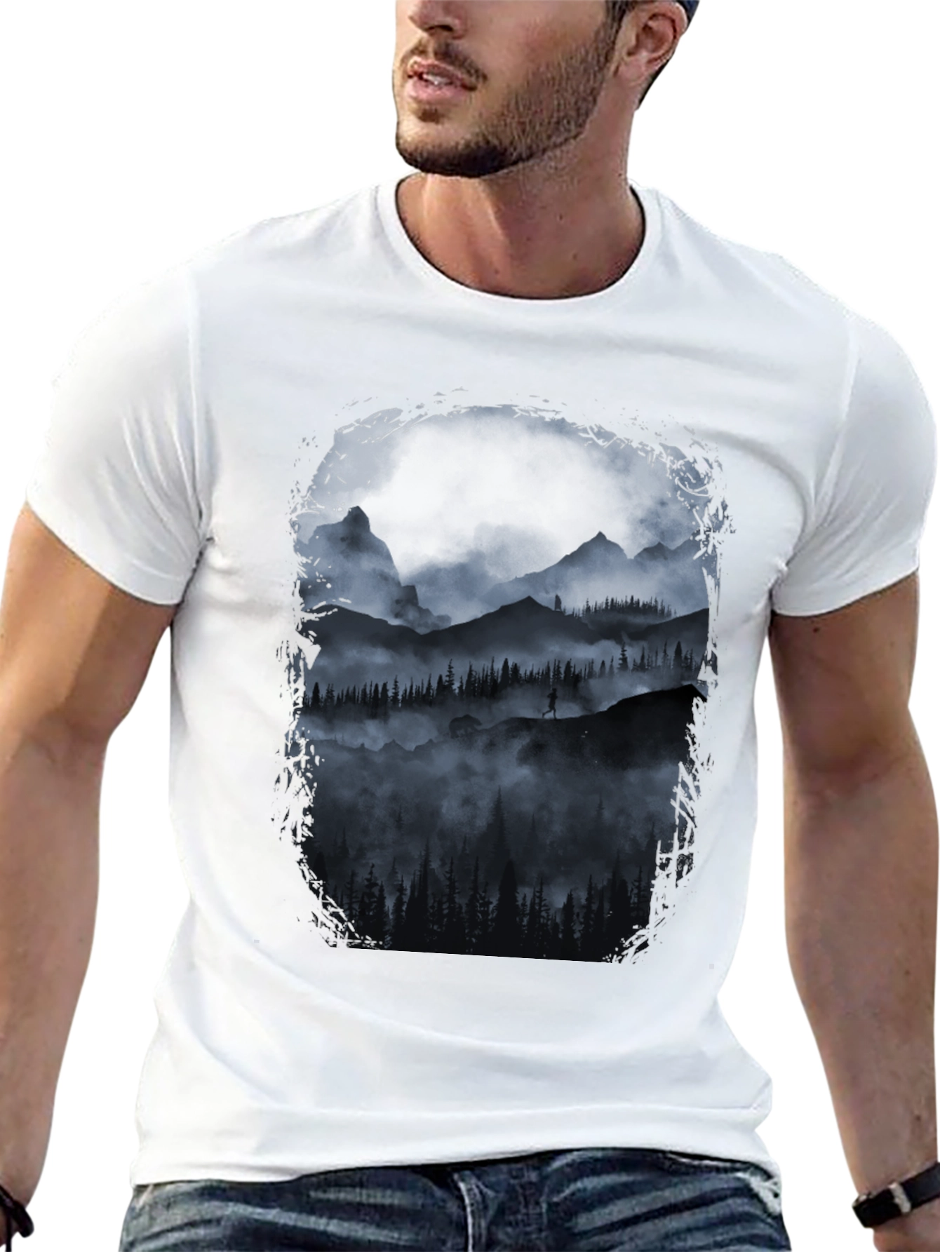 Mountain Silhouette Graphic T-Shirt - Nature Inspired Tee