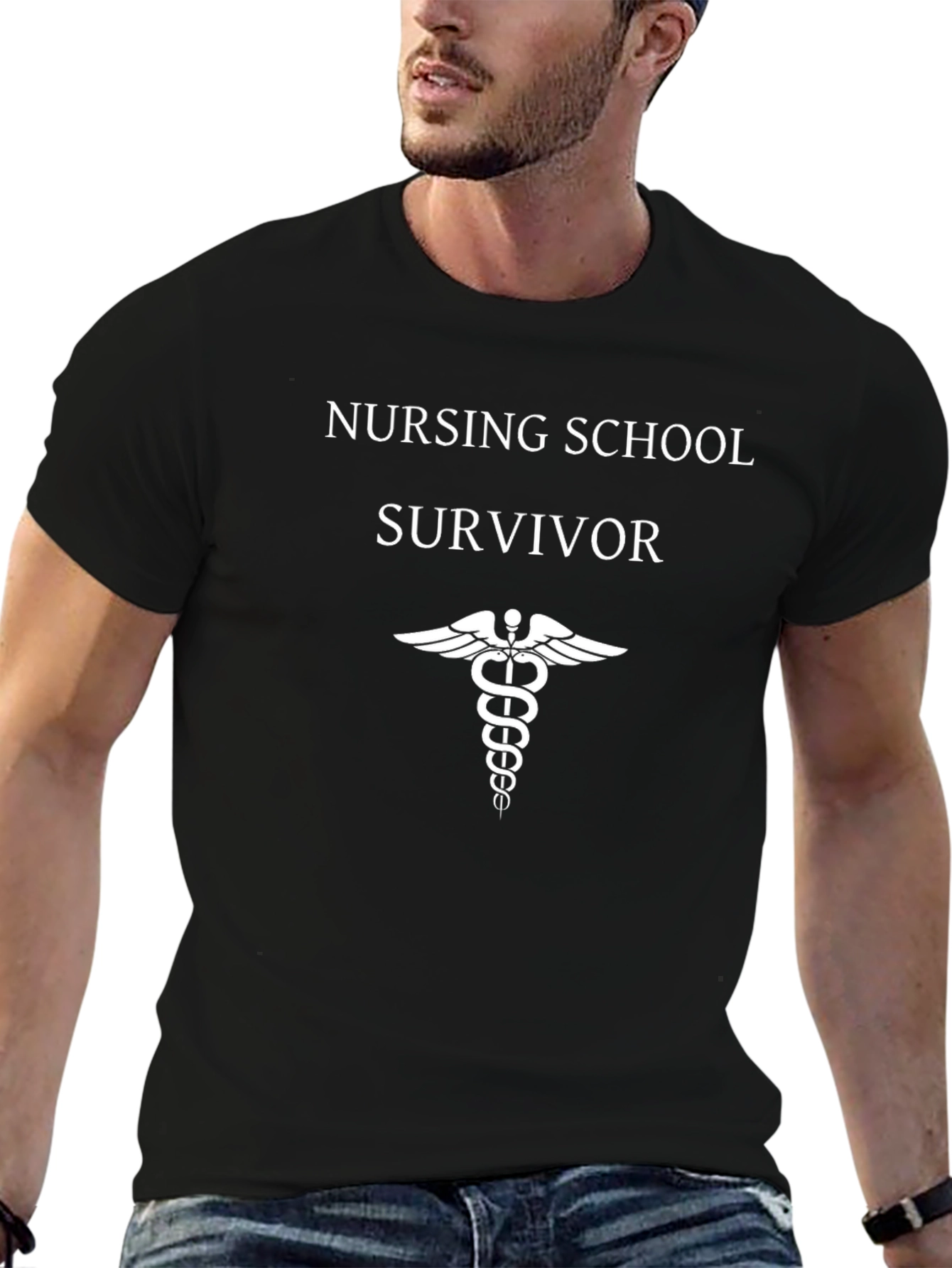 Nursing School Survivor T-Shirt - Black Cotton Tee
