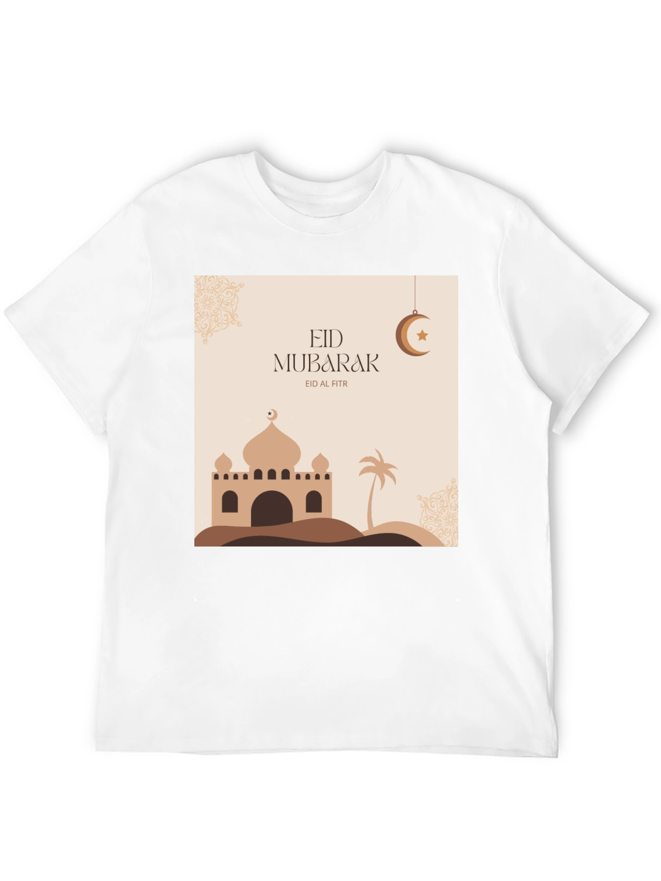 Eid Mubarak Graphic Tee - Black Casual T-Shirt