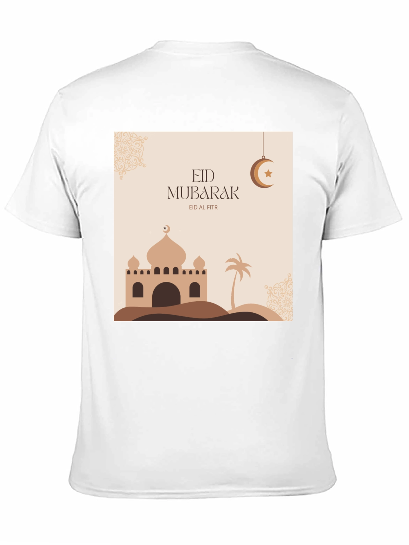 Eid Mubarak Graphic Tee - Black Casual T-Shirt