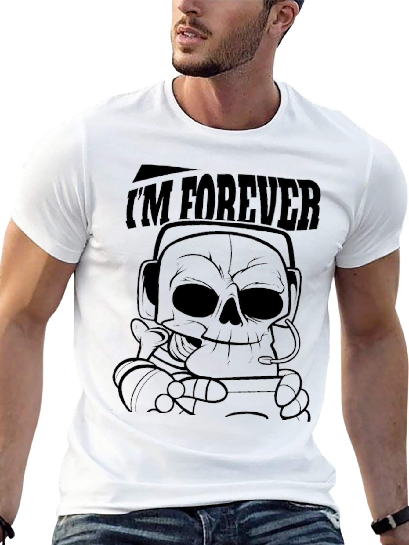 Im Forever Skull Graphic Black T-Shirt