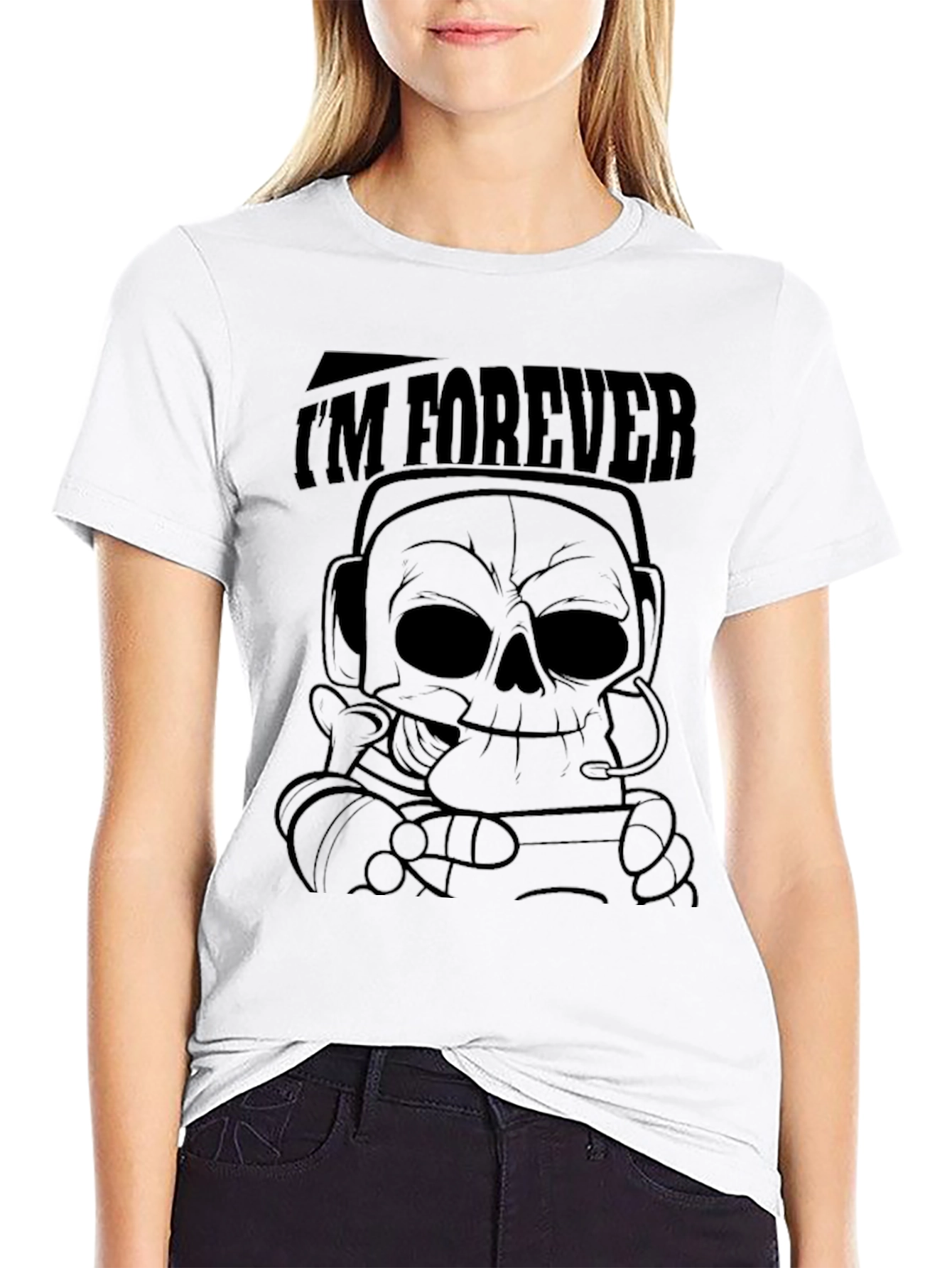 Im Forever Skull Graphic Black T-Shirt