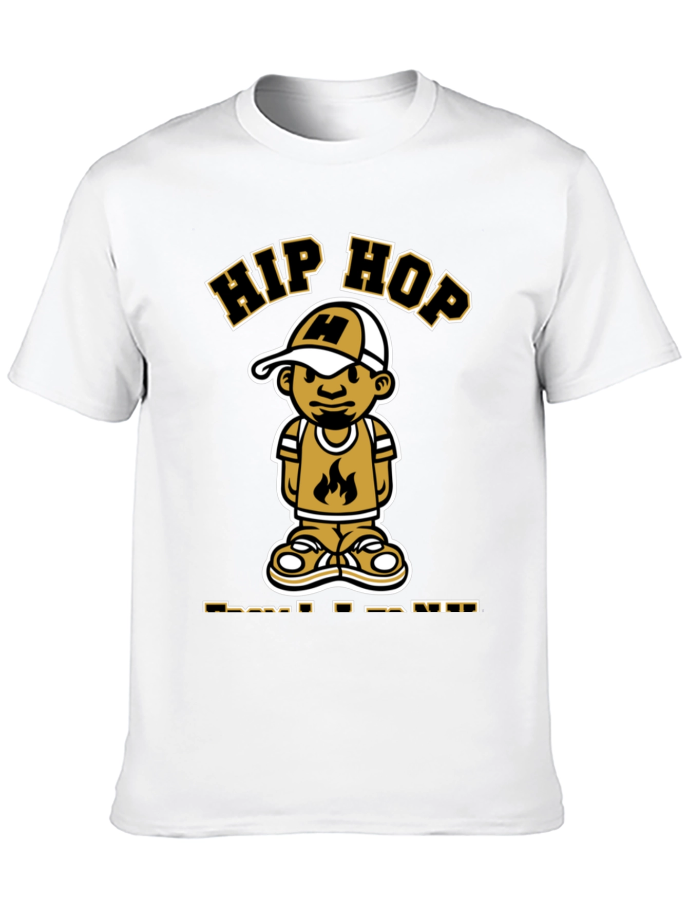 Hip Hop Cartoon Graphic T-Shirt