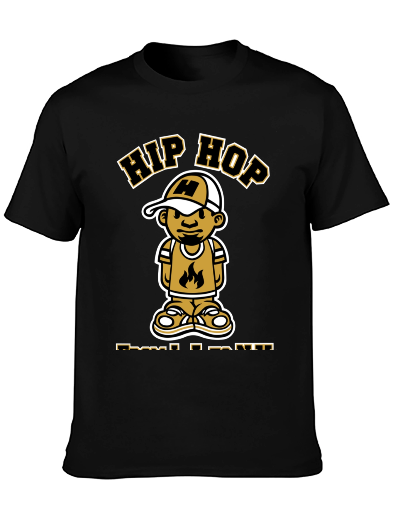 Hip Hop Cartoon Graphic T-Shirt
