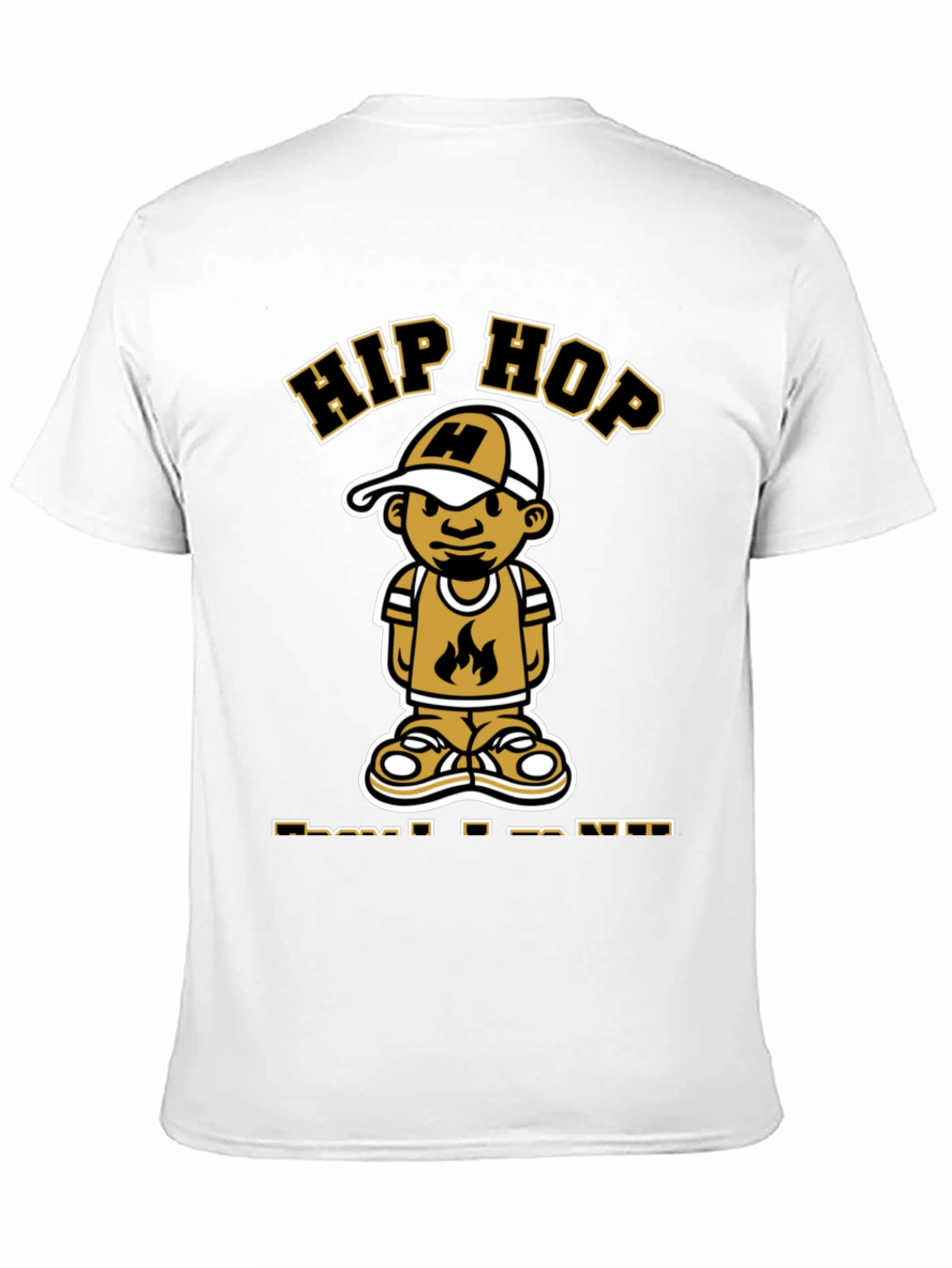 Hip Hop Cartoon Graphic T-Shirt
