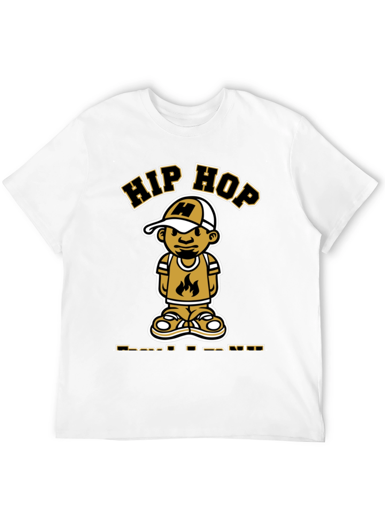 Hip Hop Cartoon Graphic T-Shirt