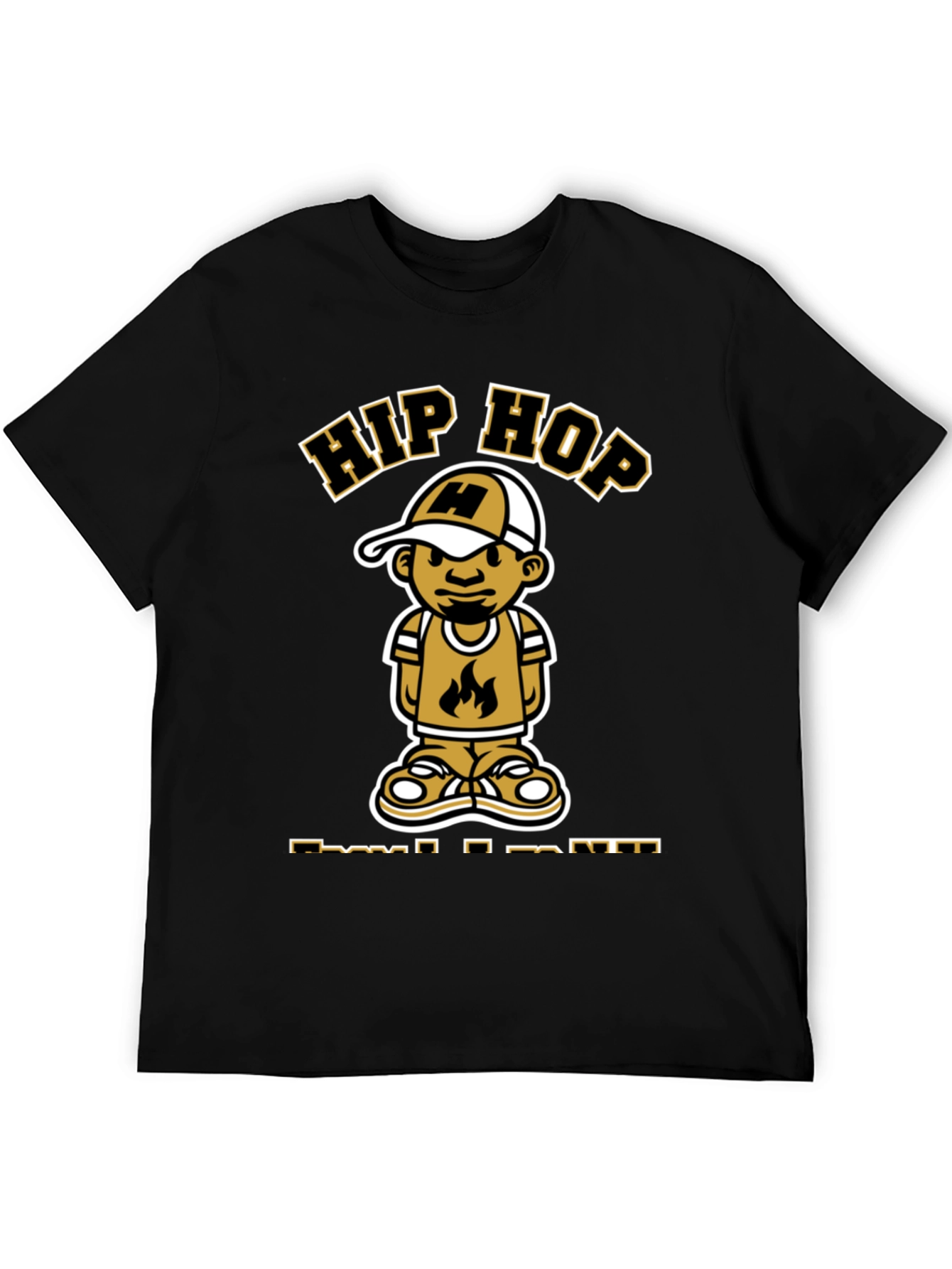 Hip Hop Cartoon Graphic T-Shirt