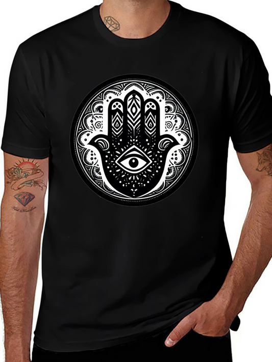 Hamsa Hand Graphic Tee - Unisex Black T-Shirt