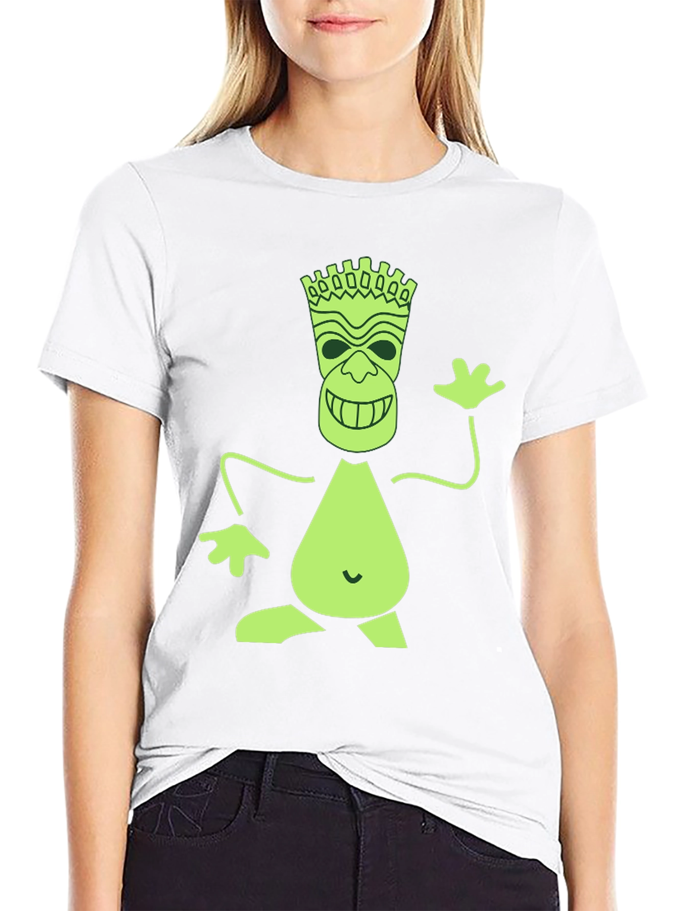 Fun Tiki Graphic Print Black T-Shirt