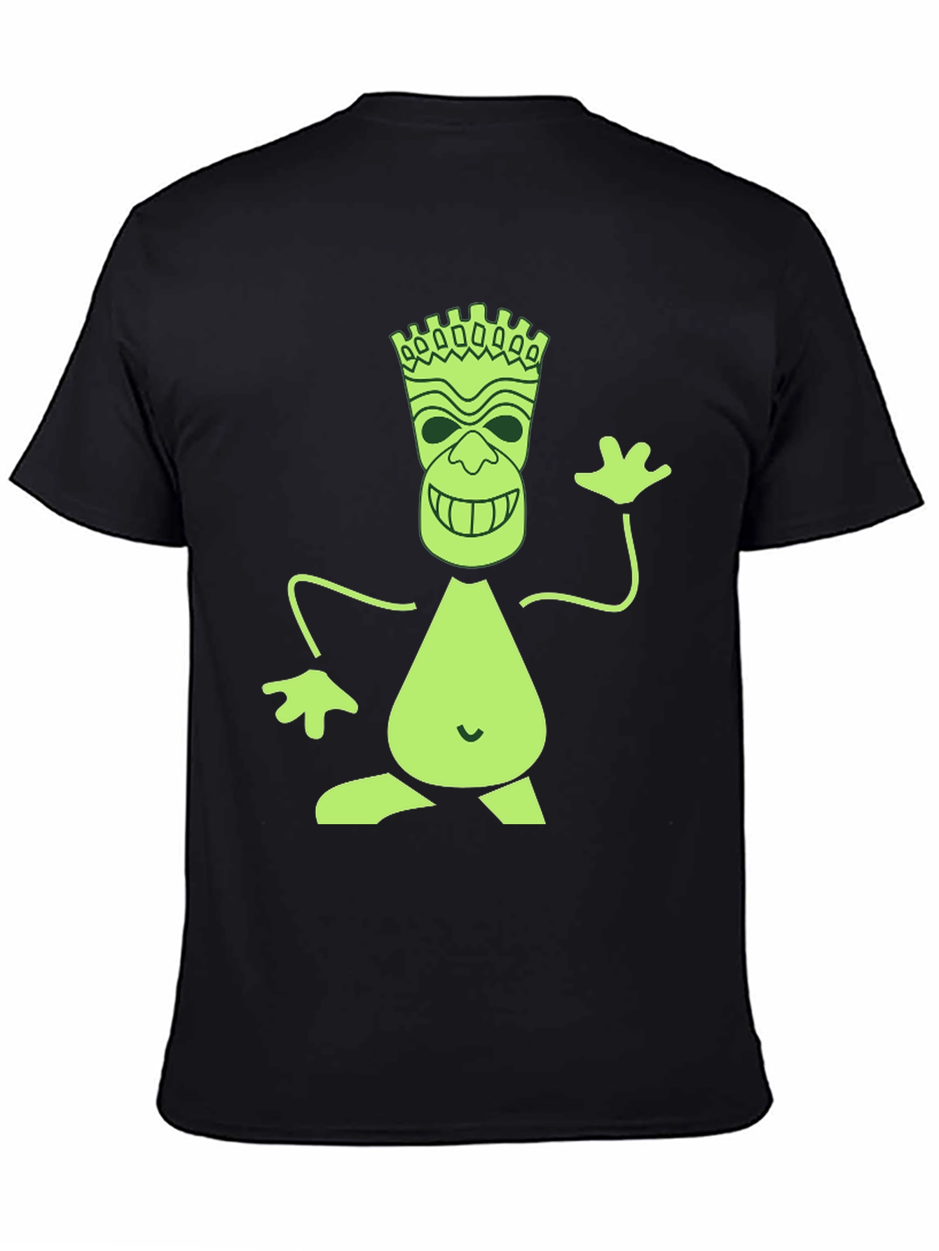Fun Tiki Graphic Print Black T-Shirt