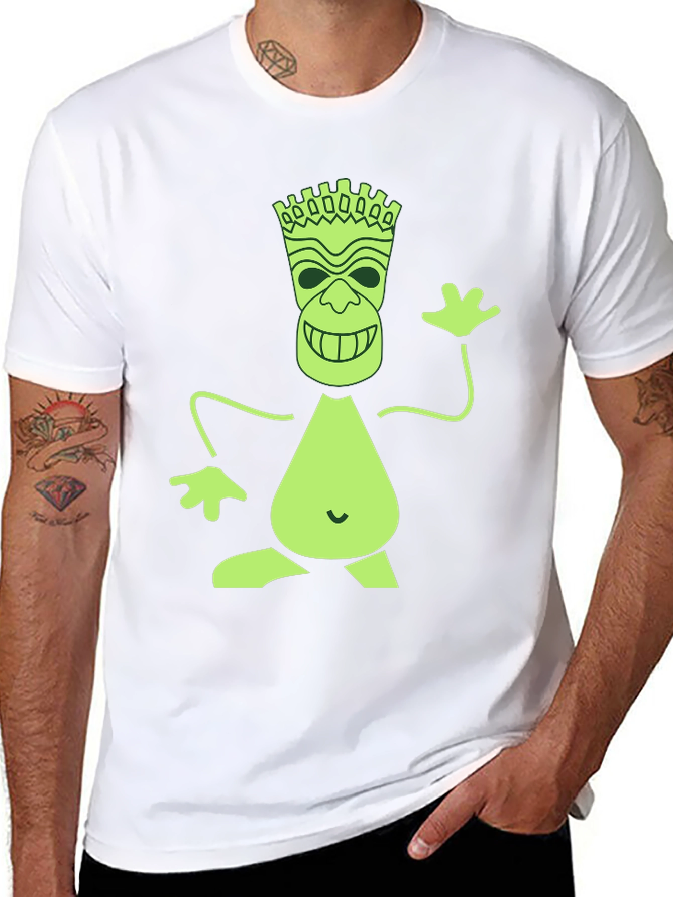 Fun Tiki Graphic Print Black T-Shirt