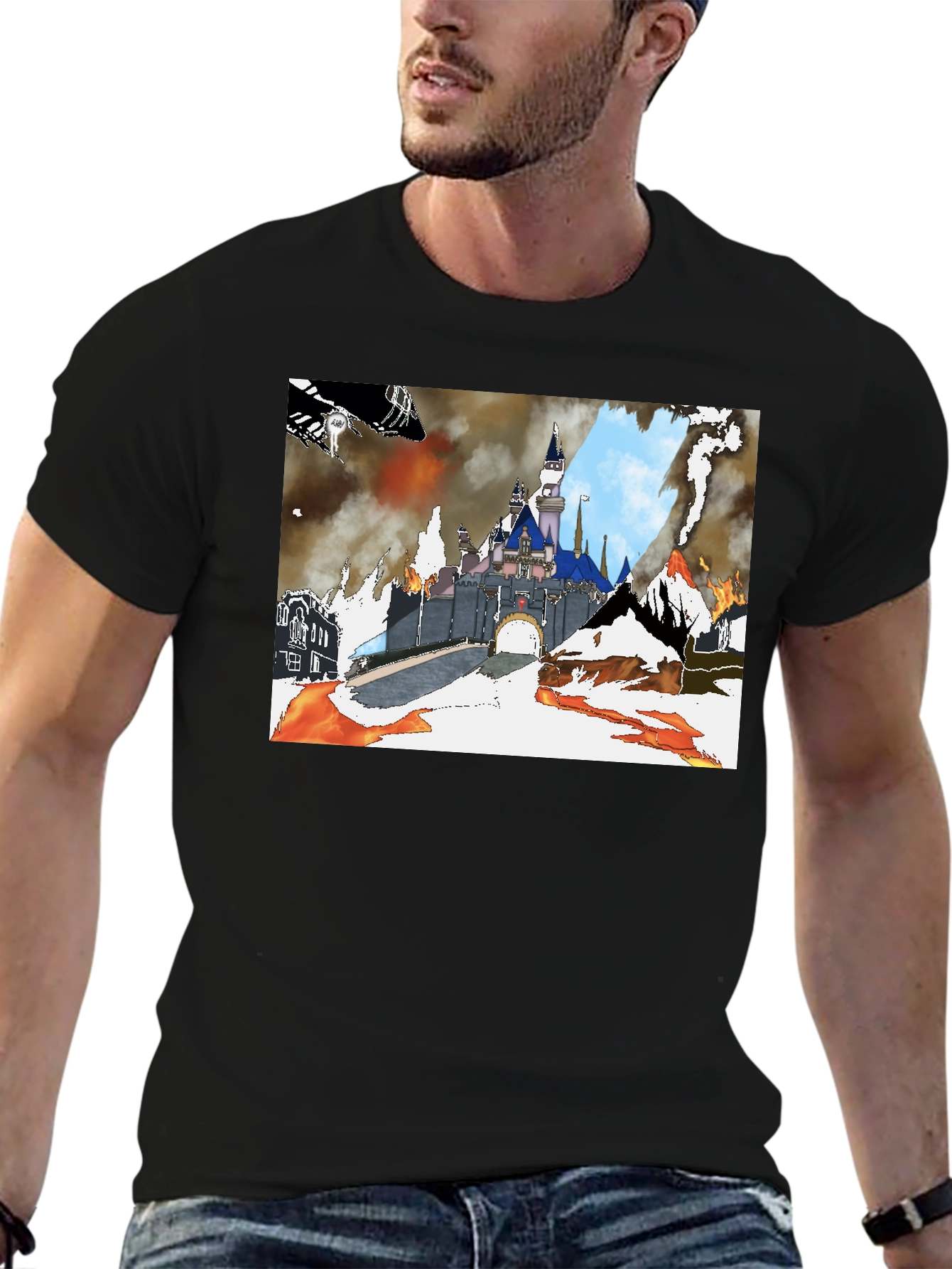 Apocalyptic Castle Graphic Tee - Black