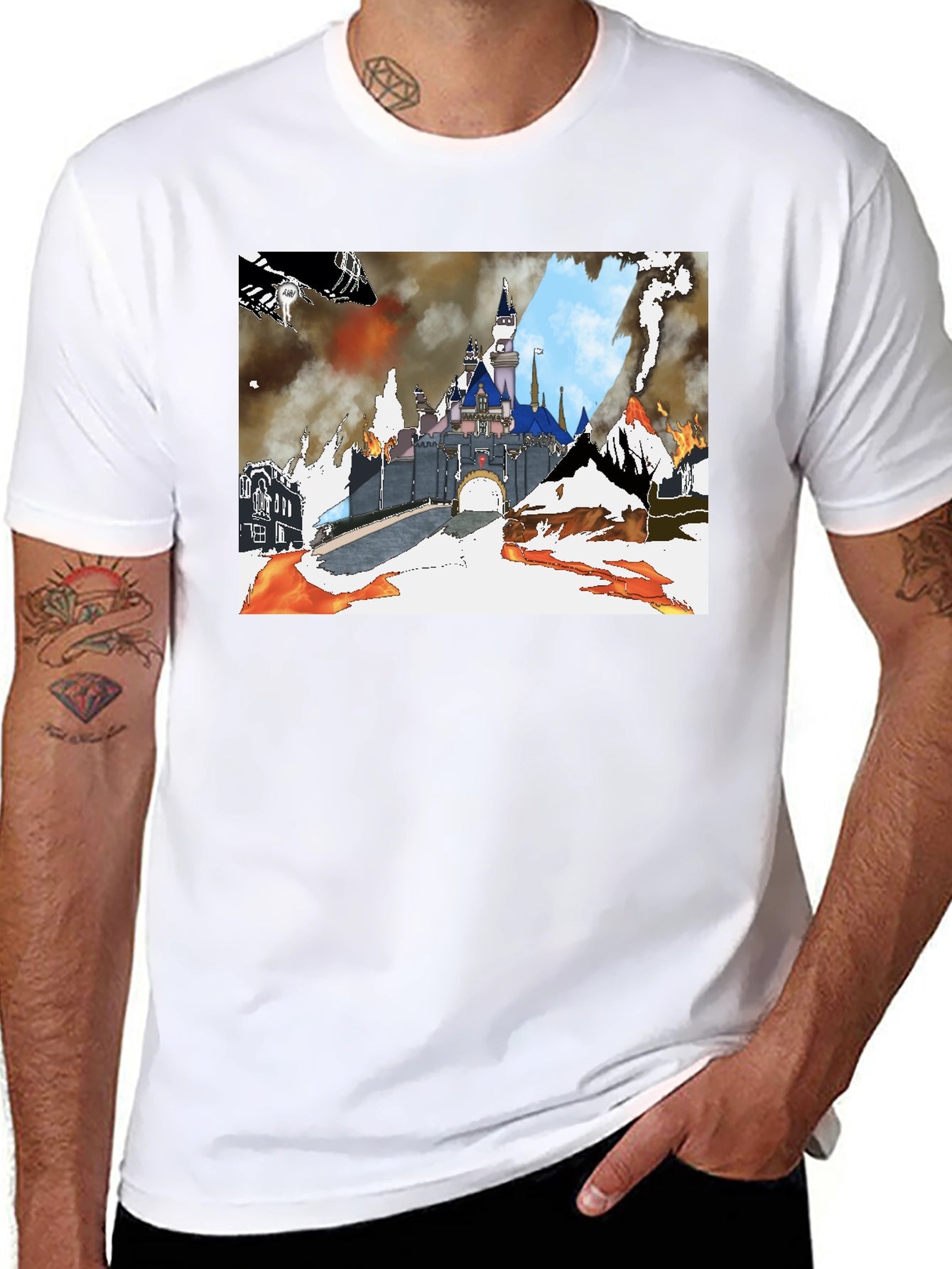 Apocalyptic Castle Graphic Tee - Black