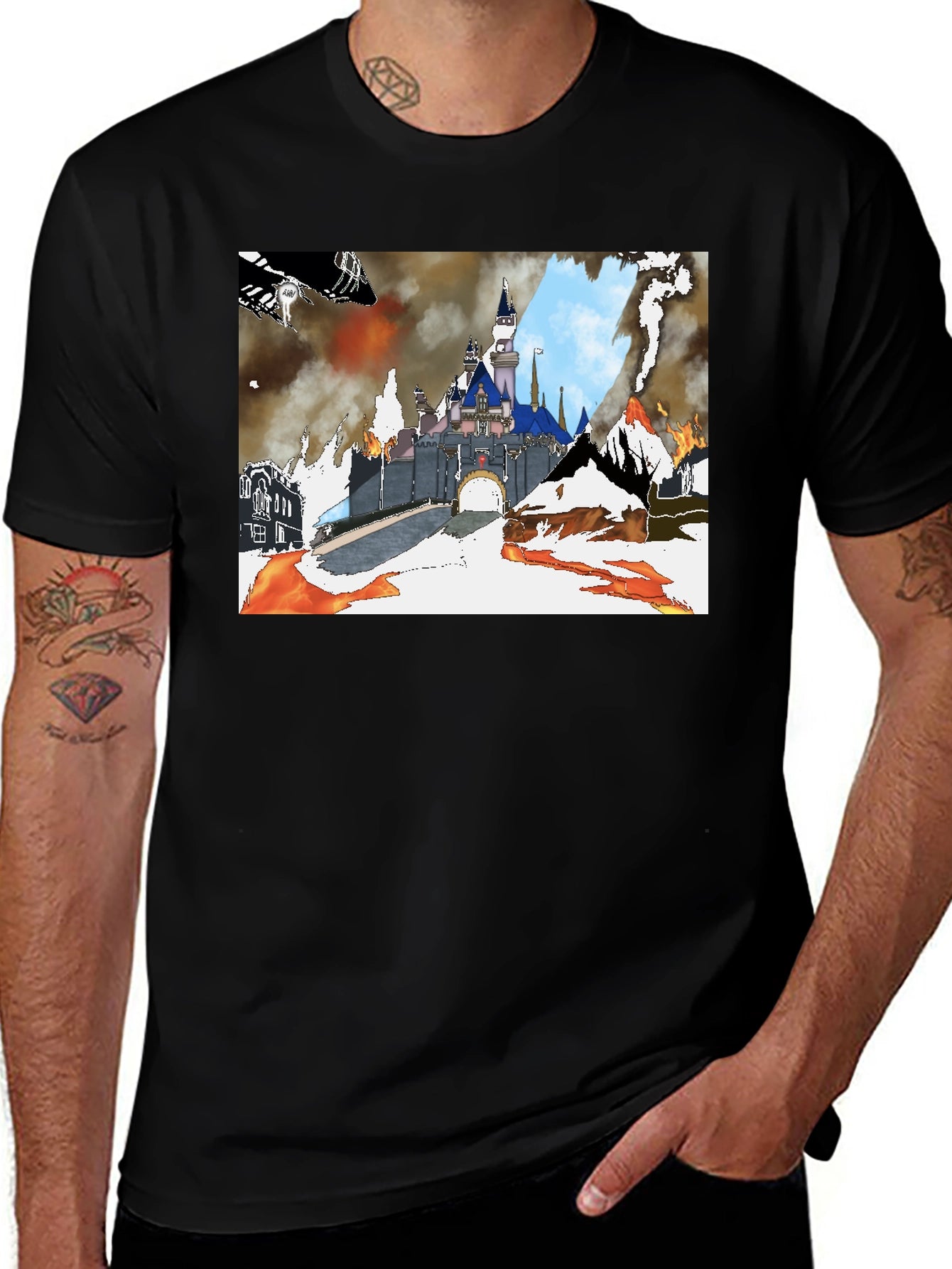 Apocalyptic Castle Graphic Tee - Black