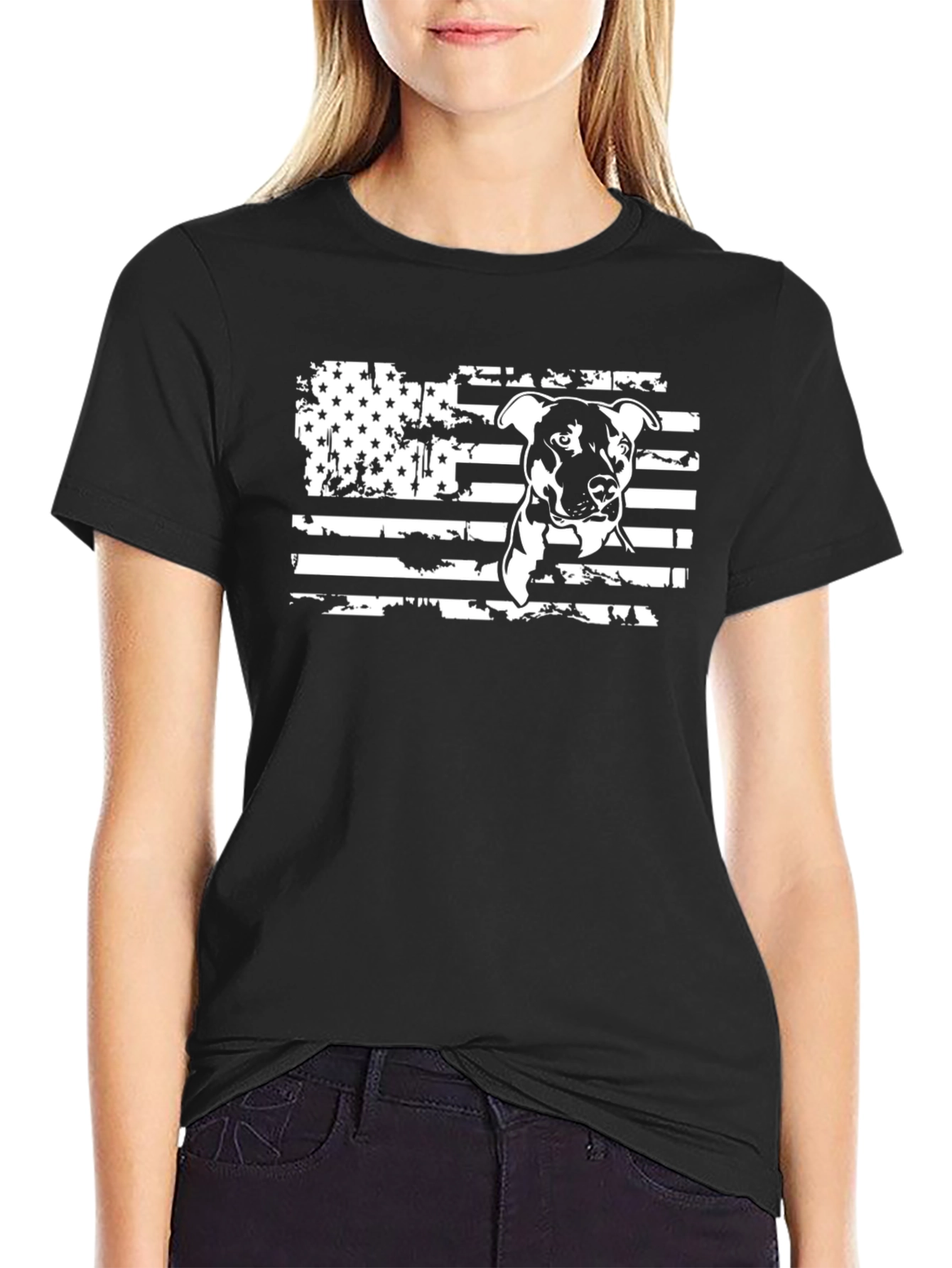 American Pitbull Flag Graphic T-Shirt