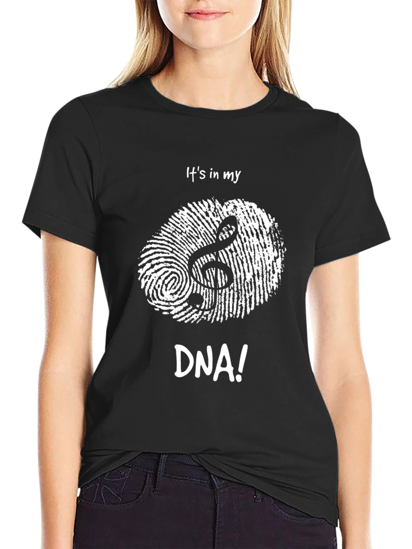 Music DNA Black T-Shirt - Unique Graphic Tee