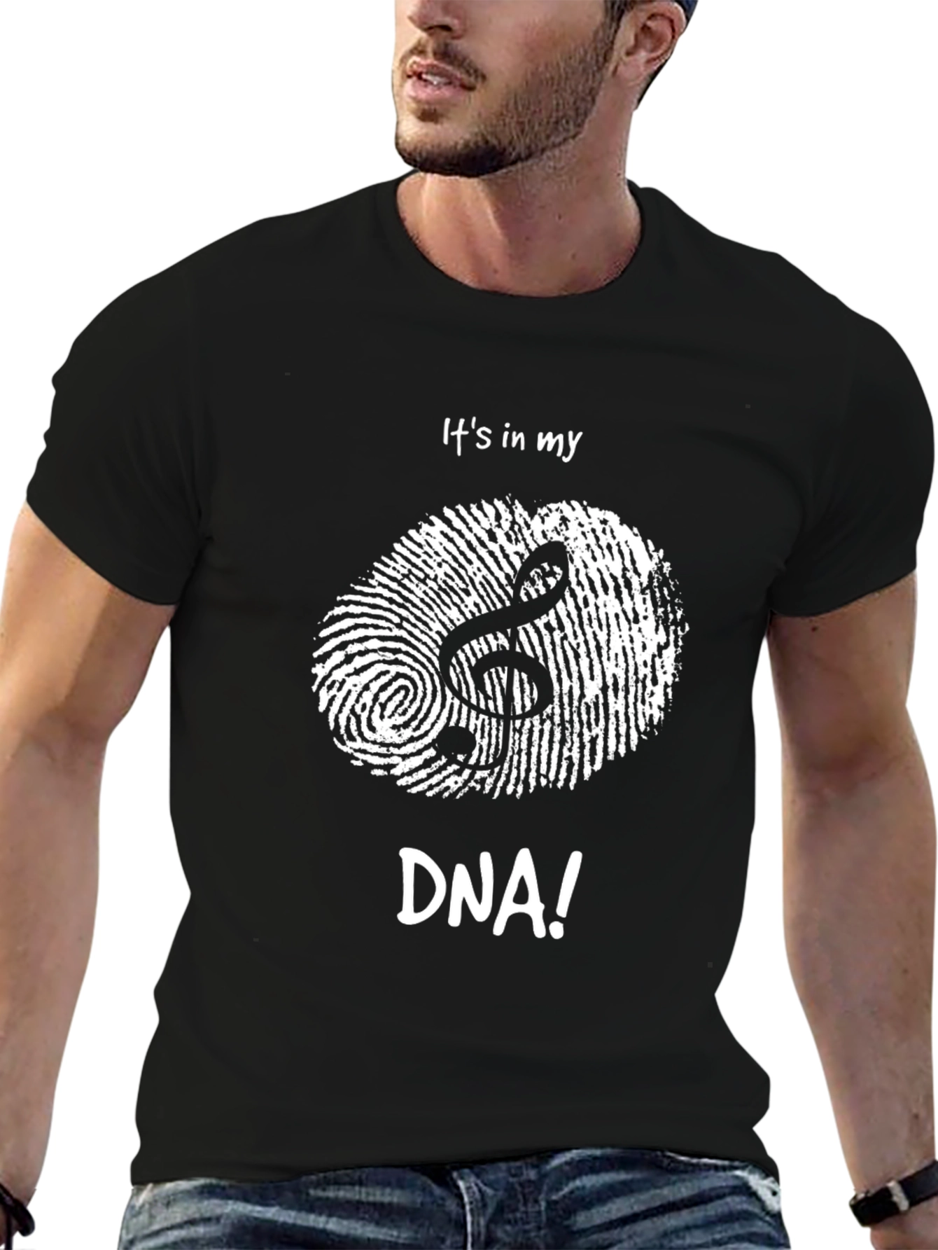 Music DNA Black T-Shirt - Unique Graphic Tee