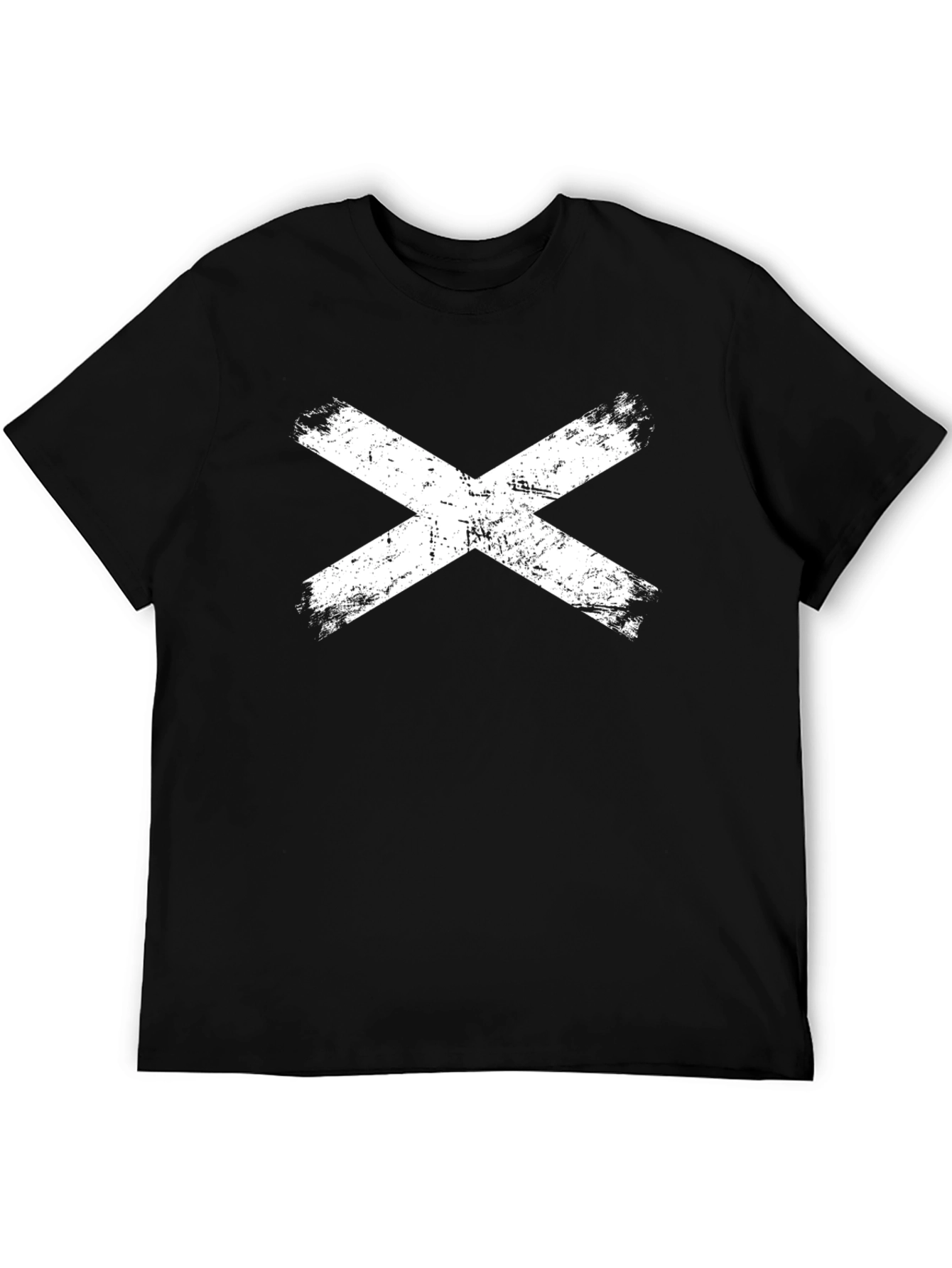 Distressed X Graphic Tee - Casual Black T-Shirt