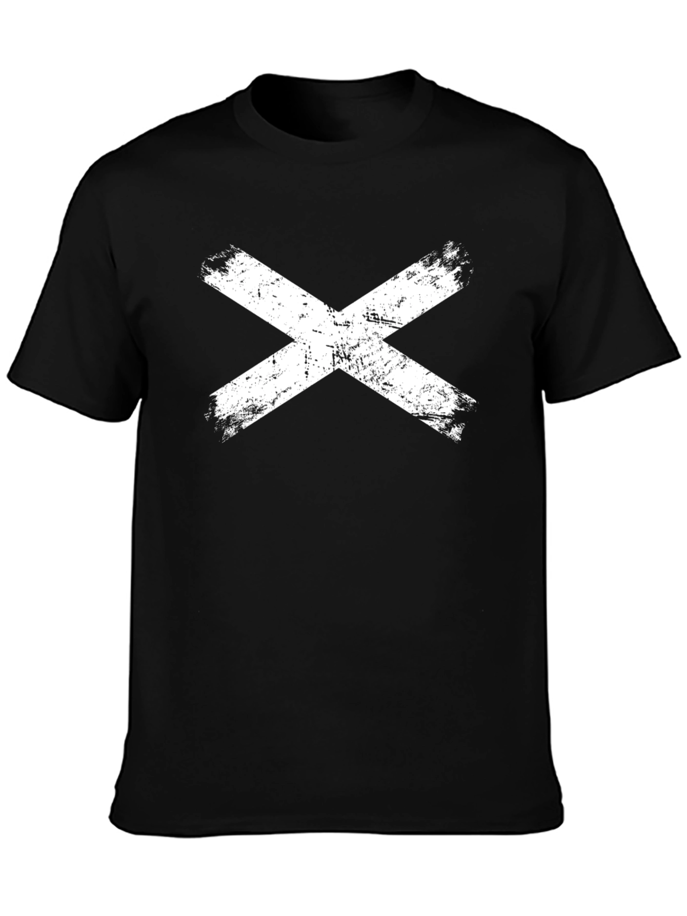 Distressed X Graphic Tee - Casual Black T-Shirt
