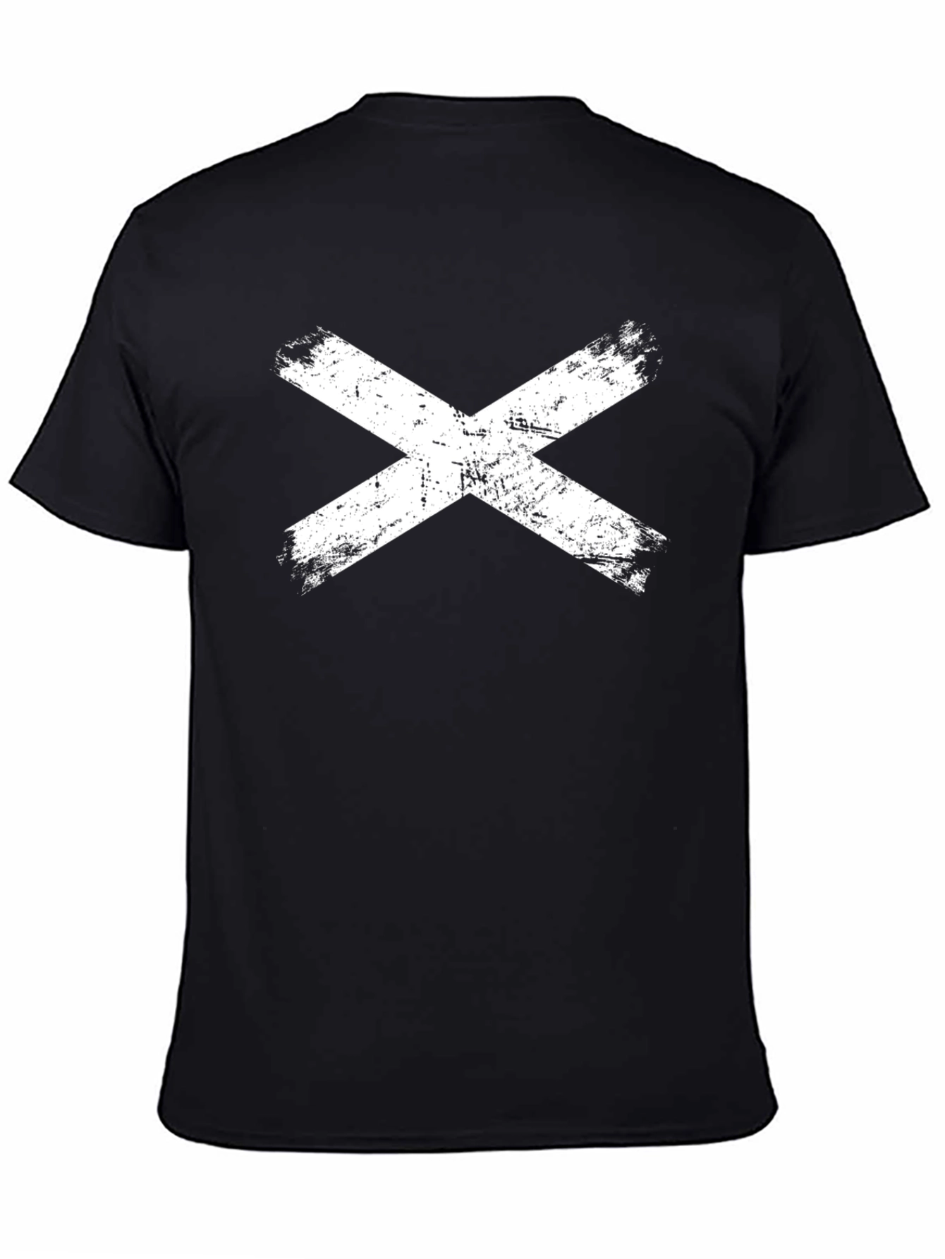Distressed X Graphic Tee - Casual Black T-Shirt