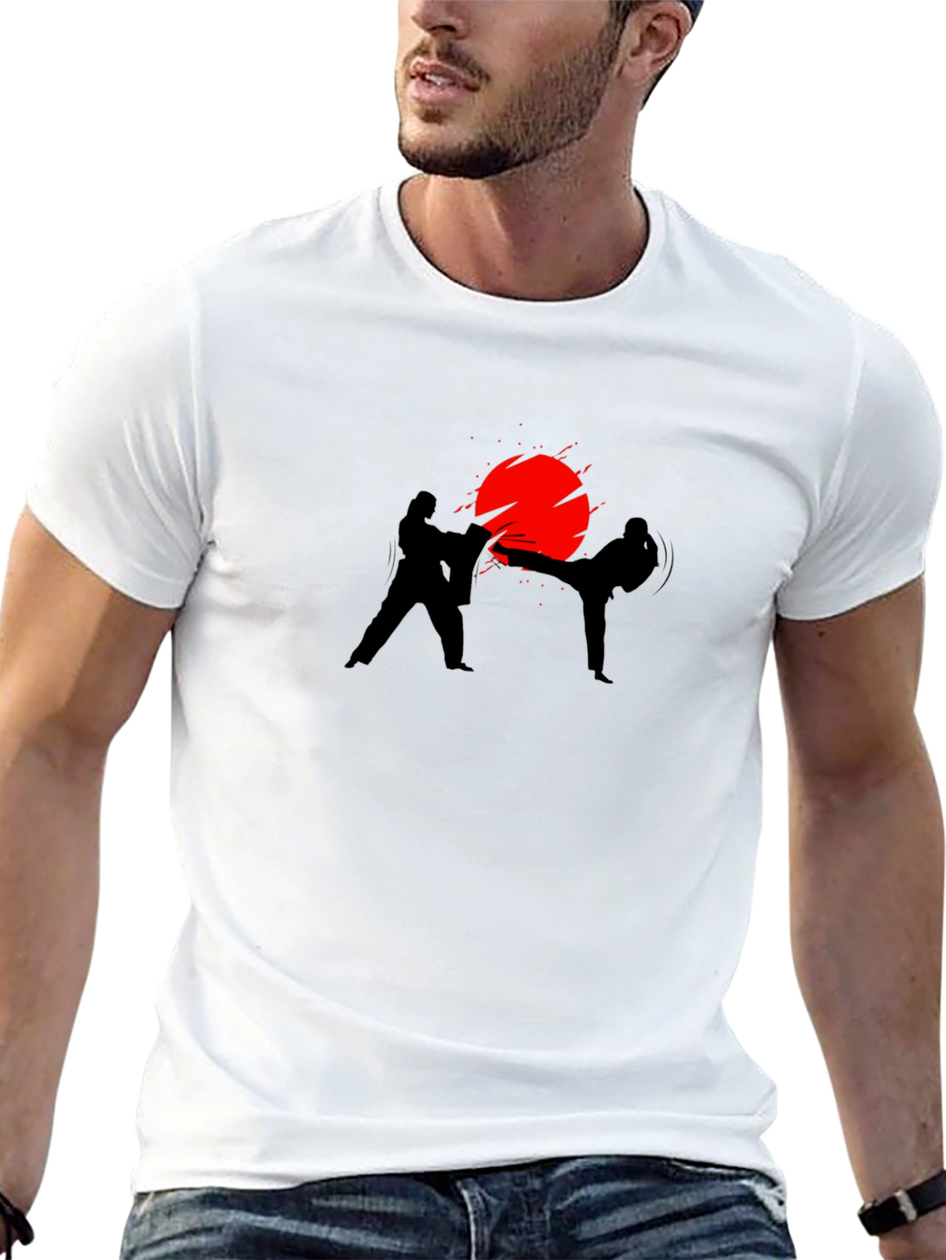 Martial Arts Silhouette T-Shirt - Black